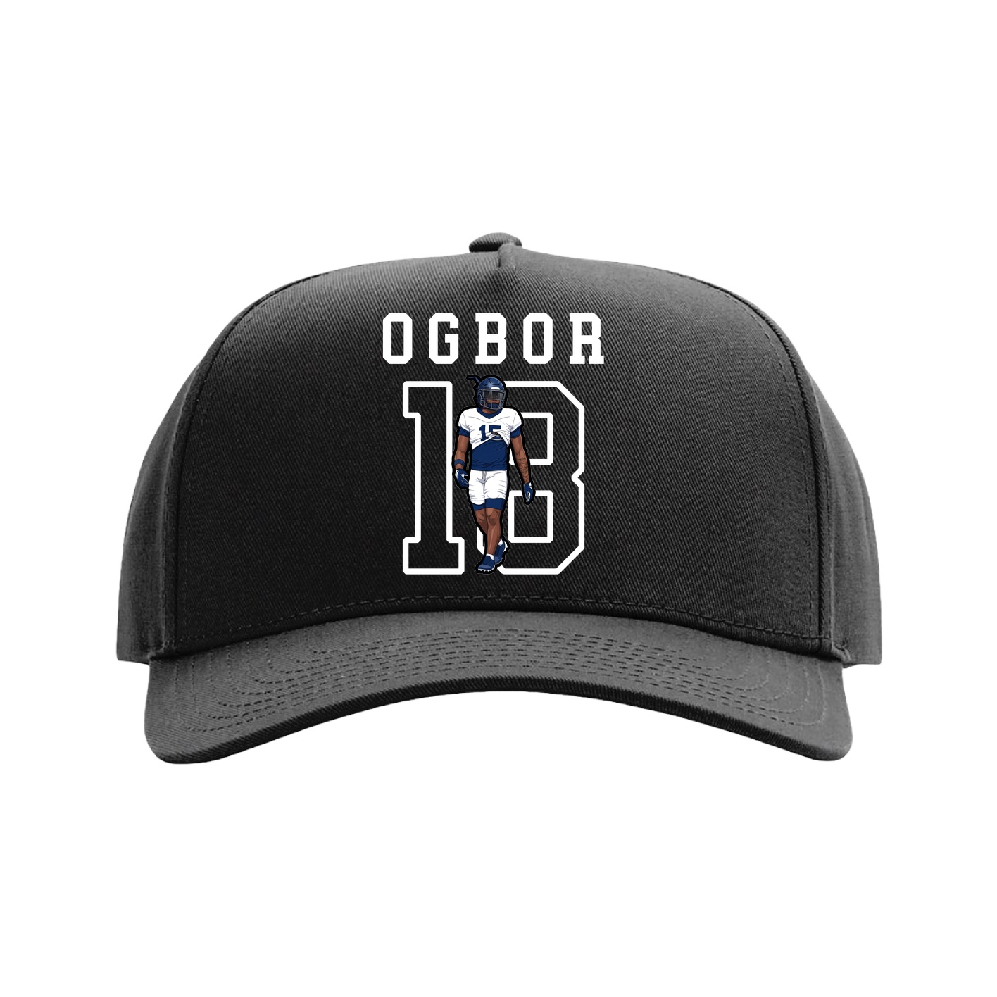 Full Fabric Five-Panel Champ Cap — Shirsey in Black