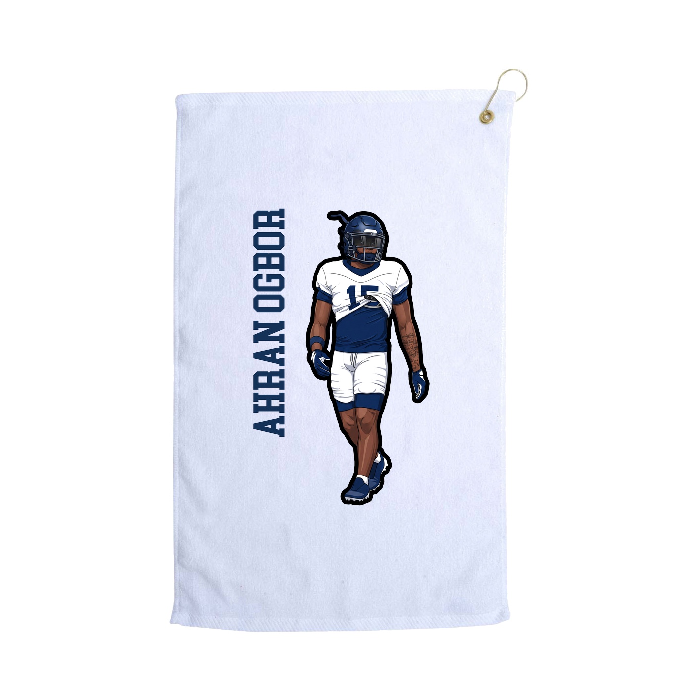 Golf Towel — Name Vertical in White
