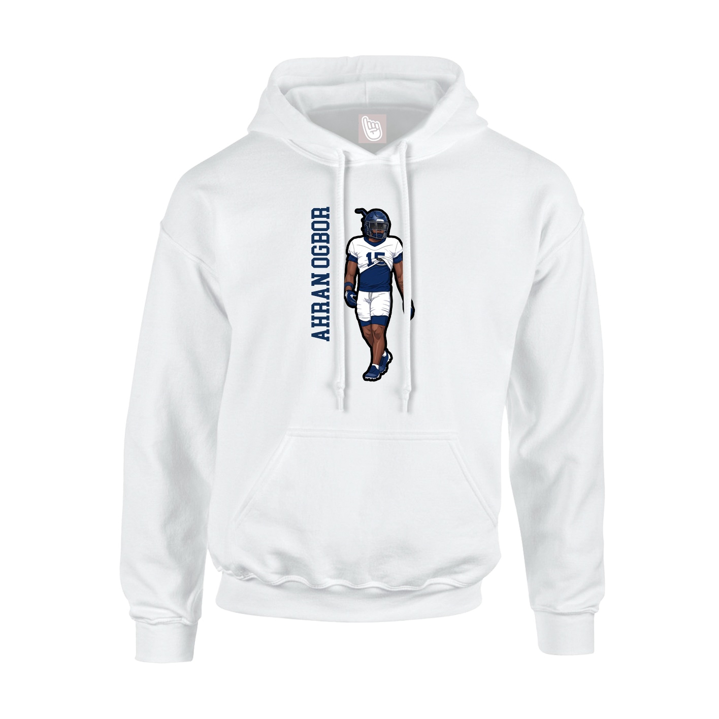 Hoodie — Name Vertical in White