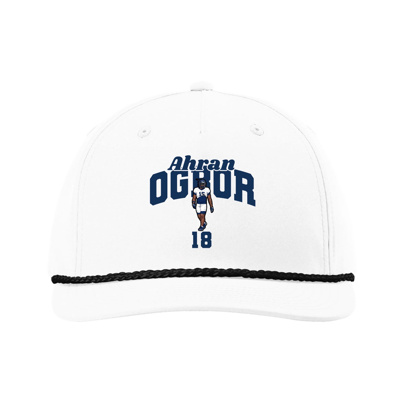 Five-Panel Classic Rope Cap — Signature Arch in White
