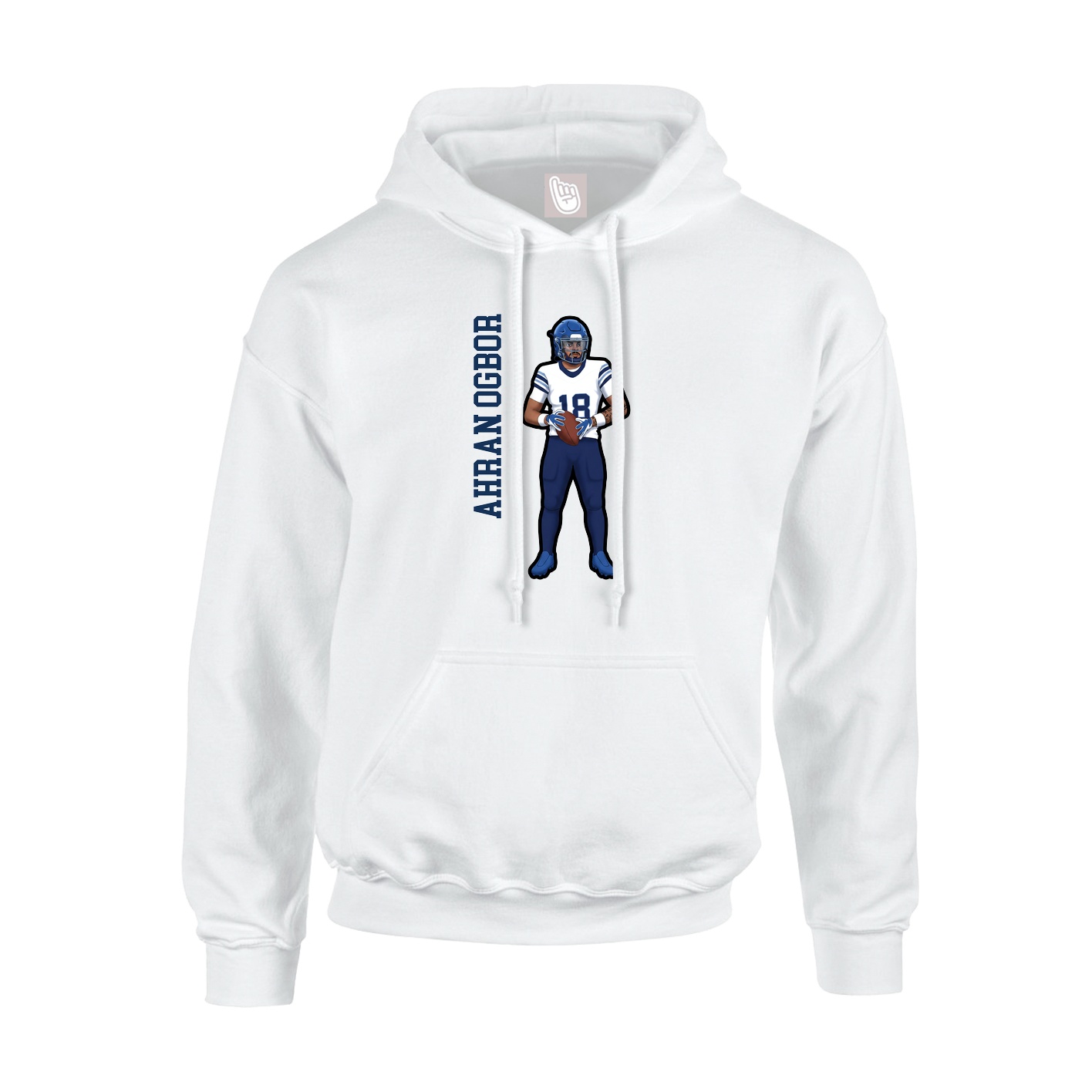 Hoodie — Name Vertical in White