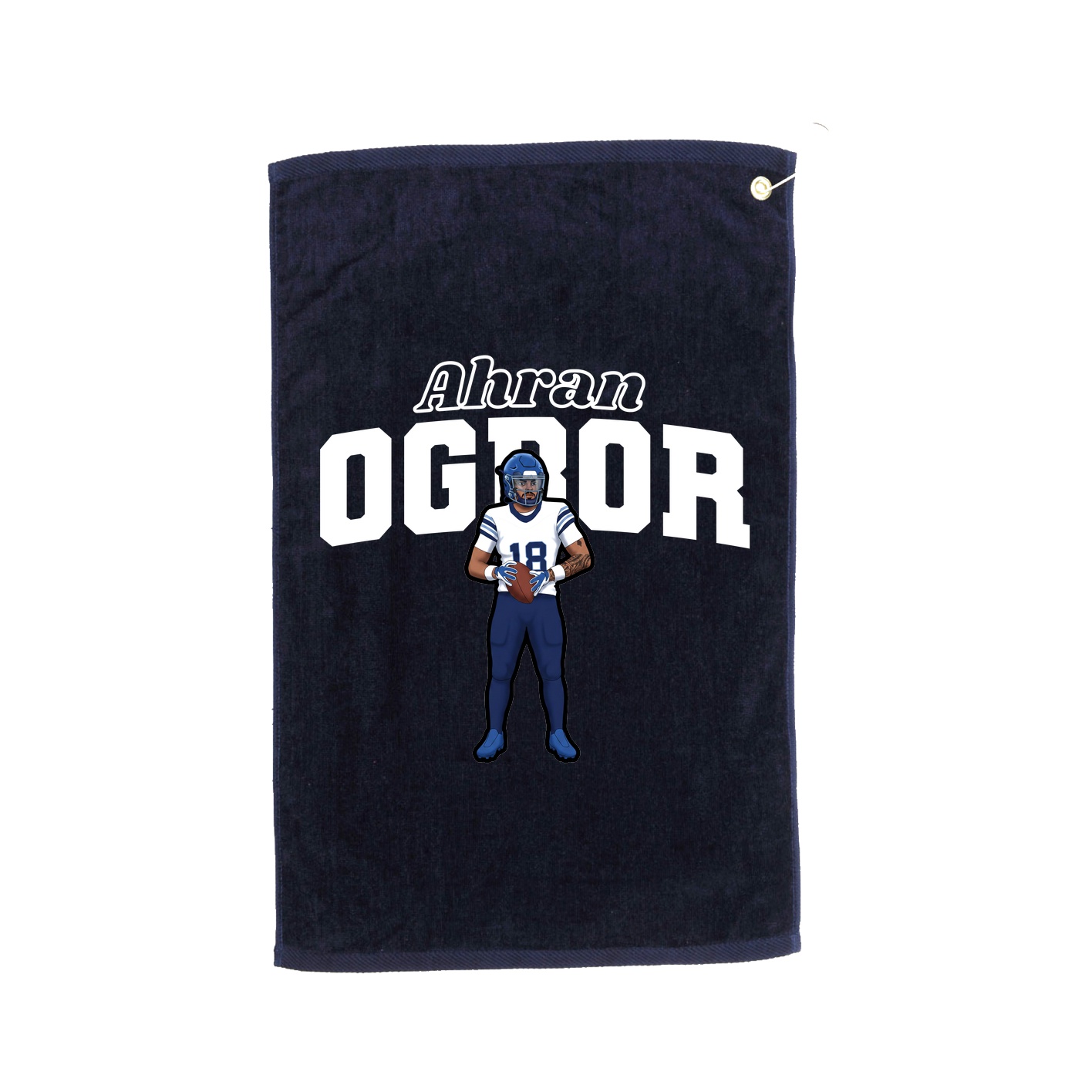 Golf Towel — Name Arch in Navy