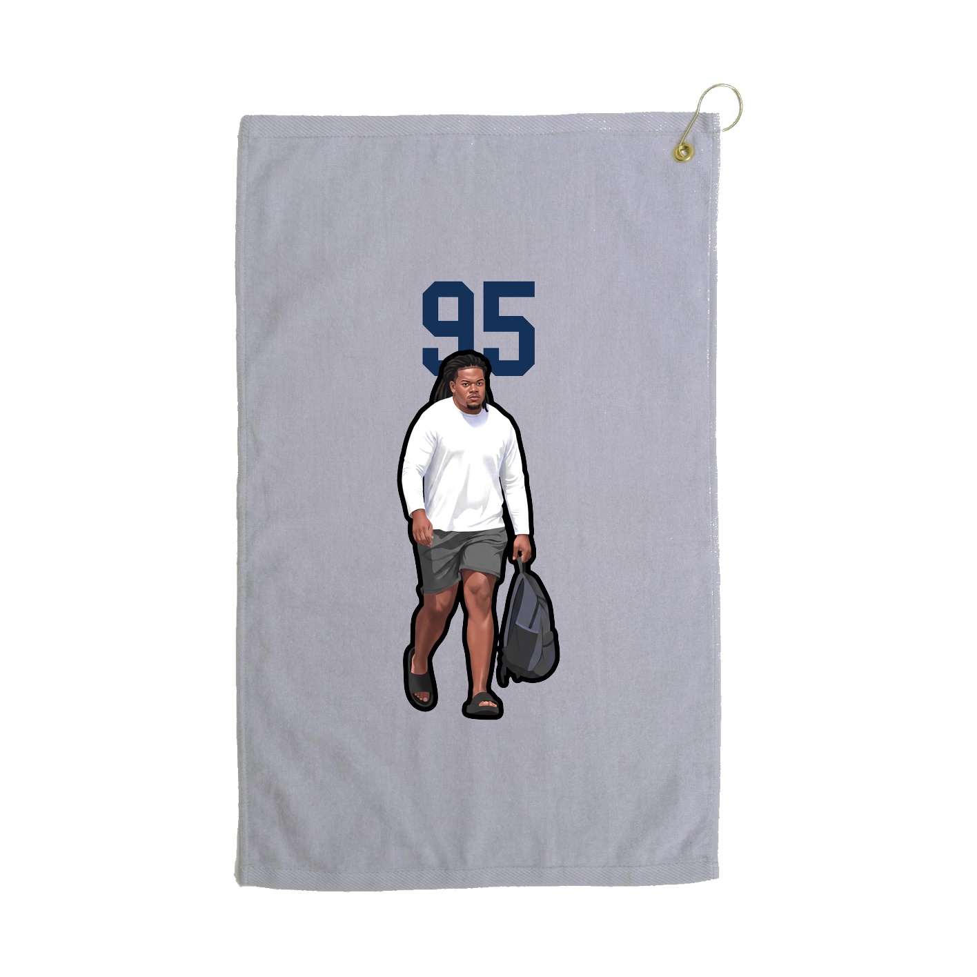 Golf Towel — Number Top in Grey