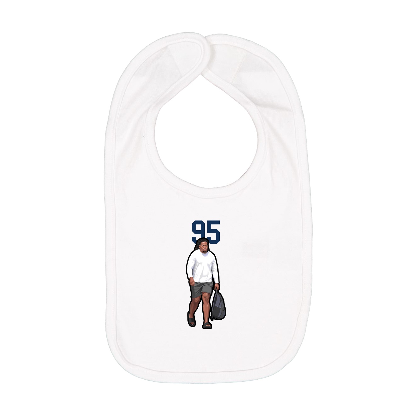 Infant Bib — Number Top in White