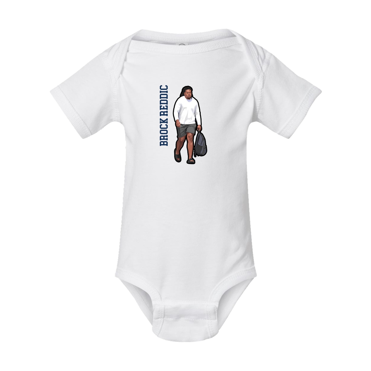 Baby Onesie — Name Vertical in White