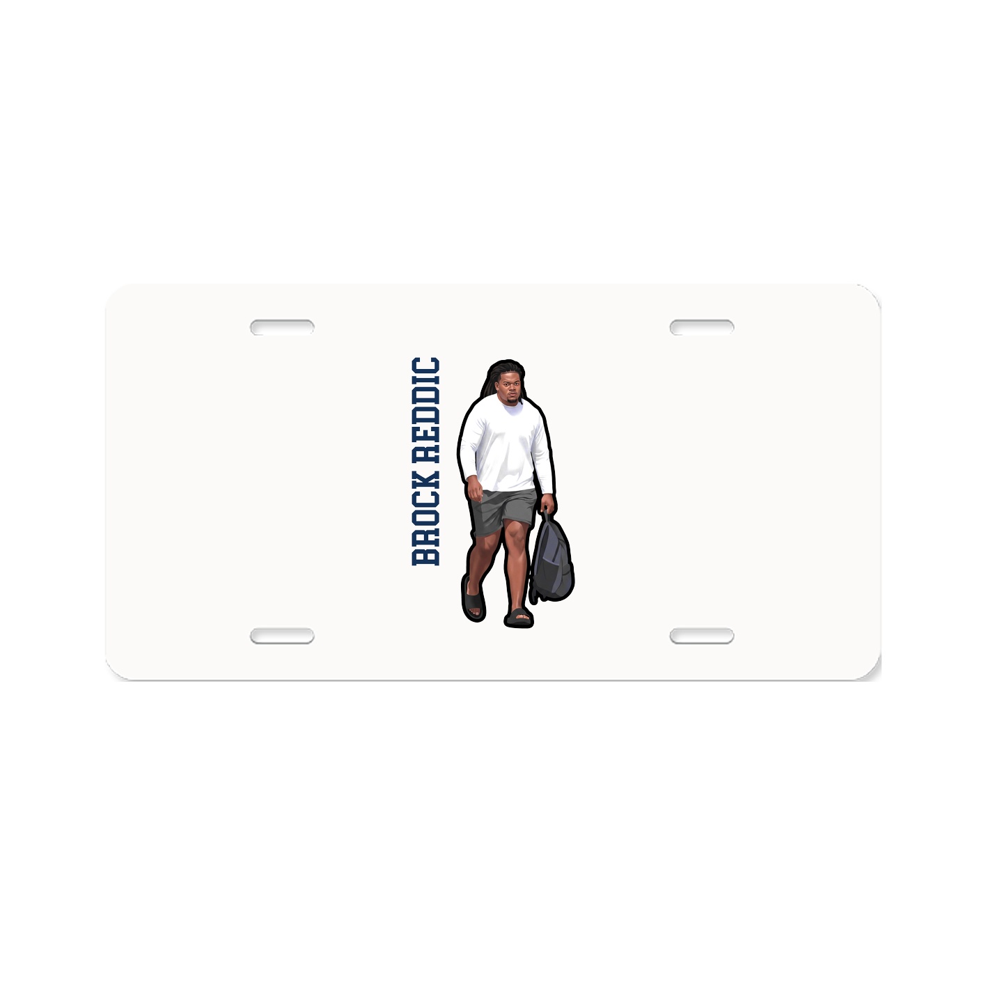 License Plate — Name Vertical in Classic