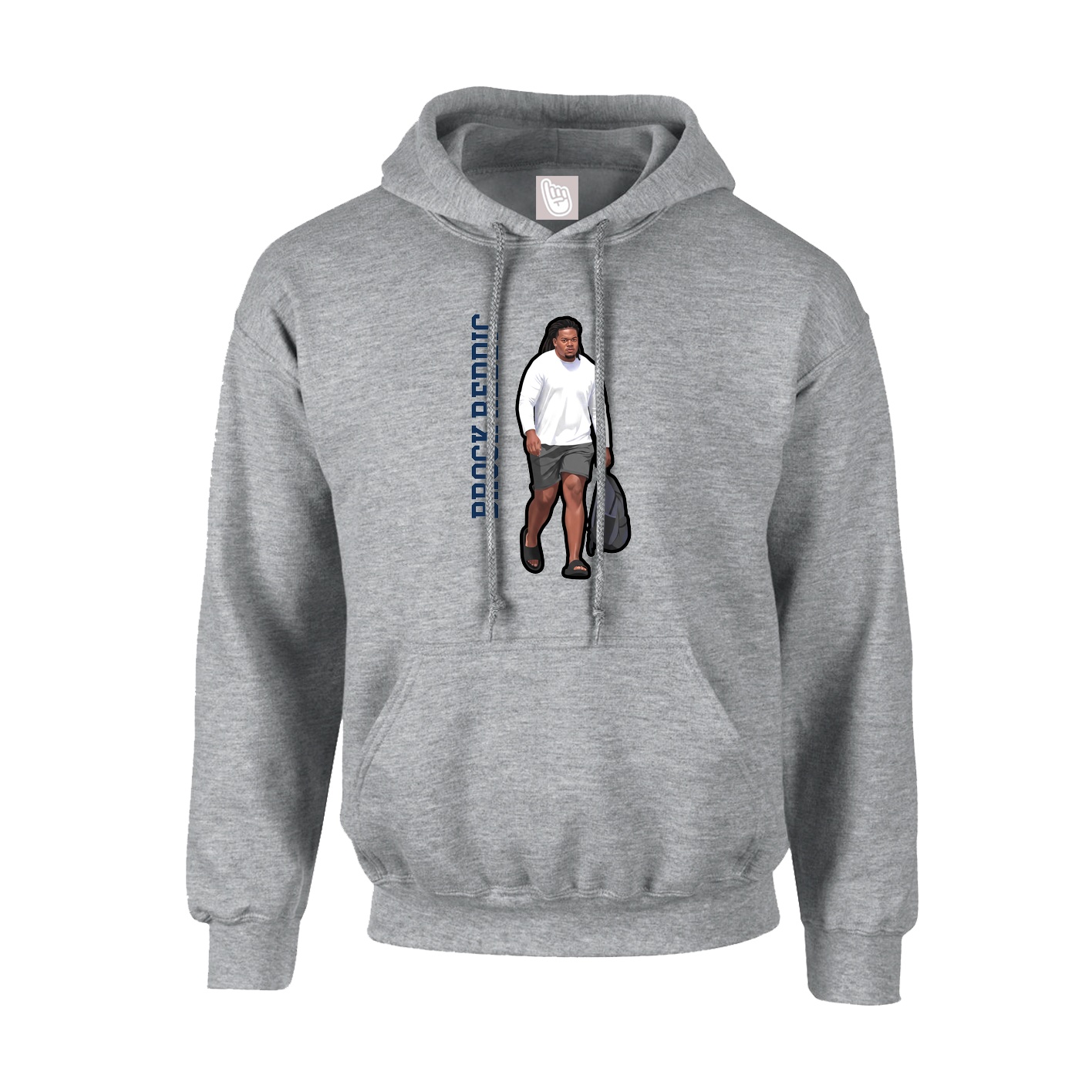 Youth Hoodie — Name Vertical in Grey