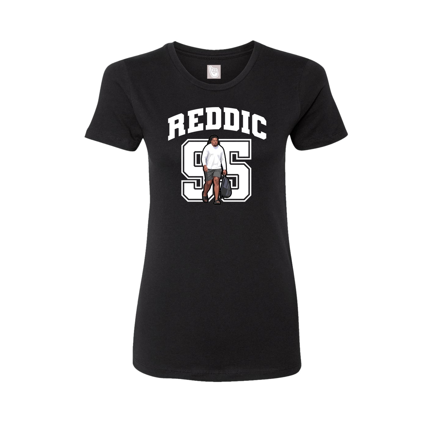 Fitted Women's Tee — Number in Black