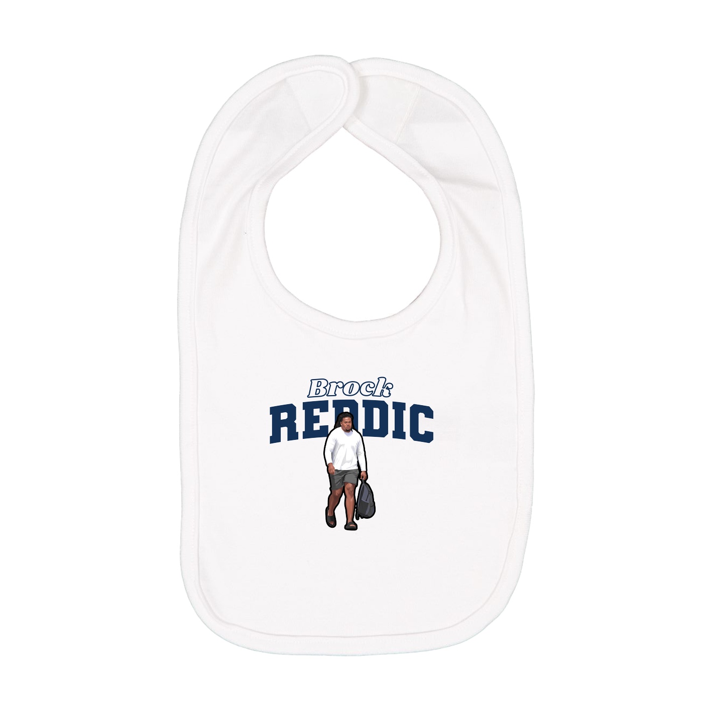 Infant Bib — Name Arch in White