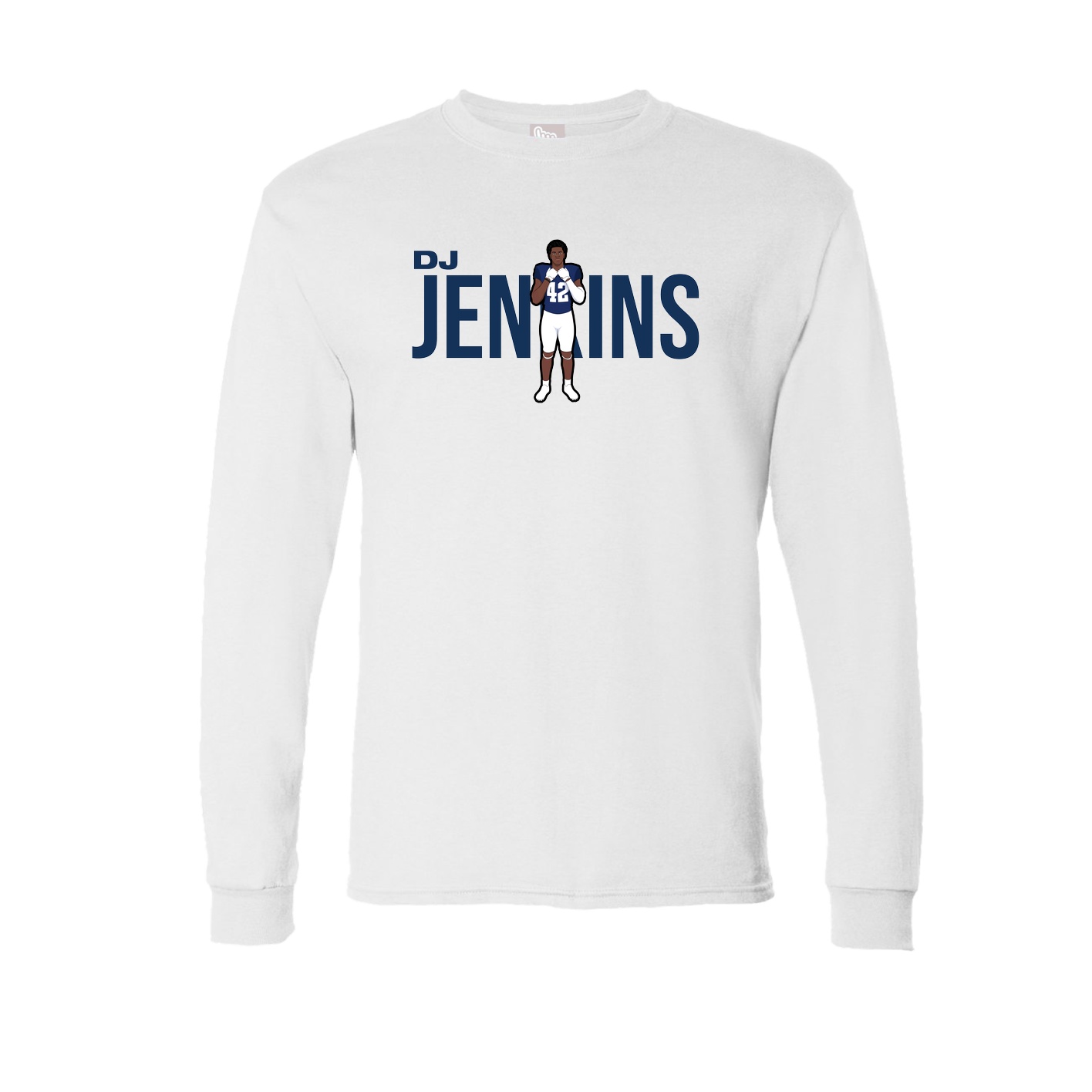 Long Sleeve Tee — Player Name in White