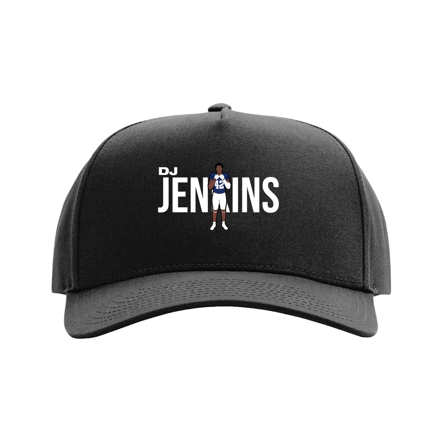 Full Fabric Five-Panel Champ Cap — Player Name in Black