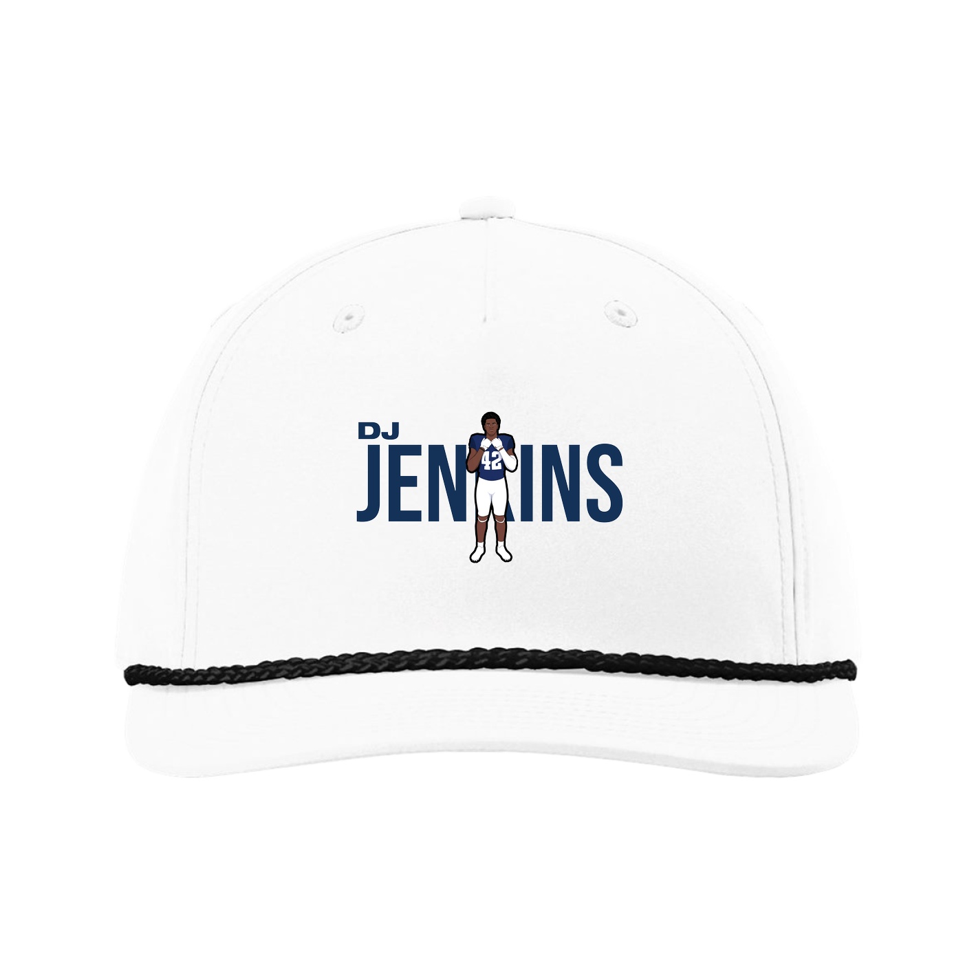 Five-Panel Classic Rope Cap — Player Name in White