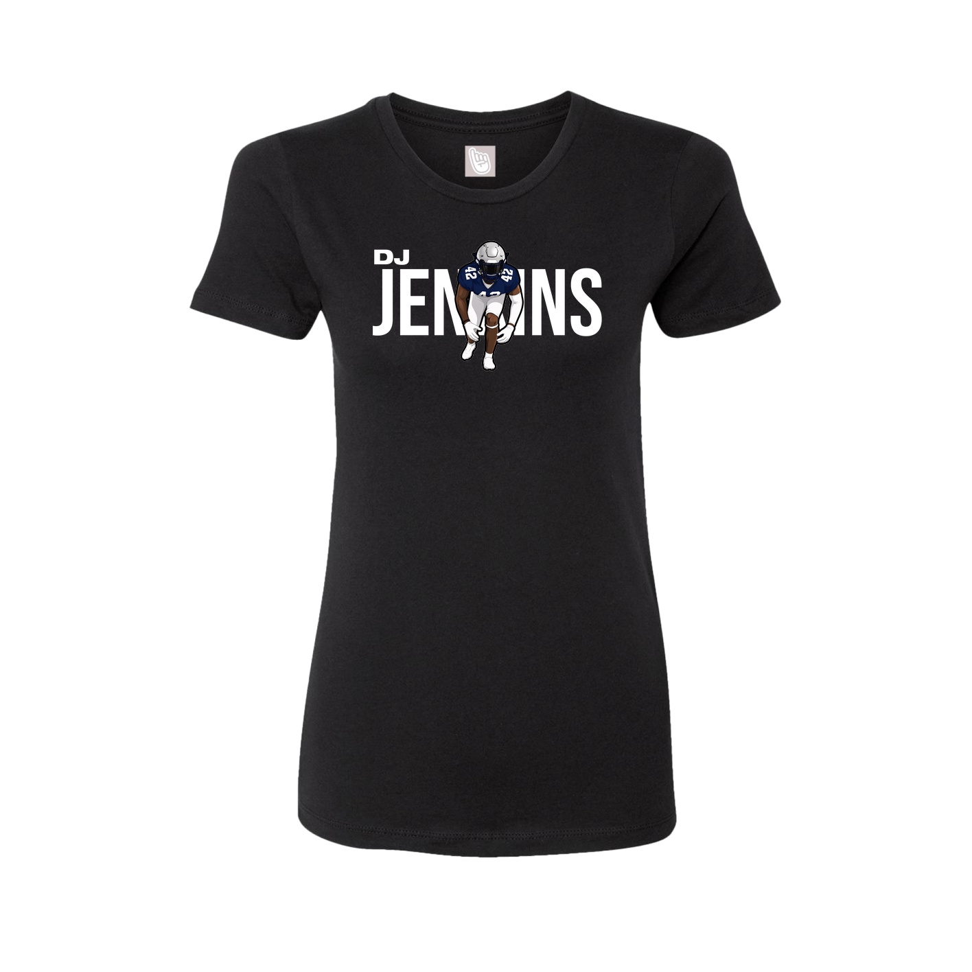 Fitted Women's Tee — Player Name in Black