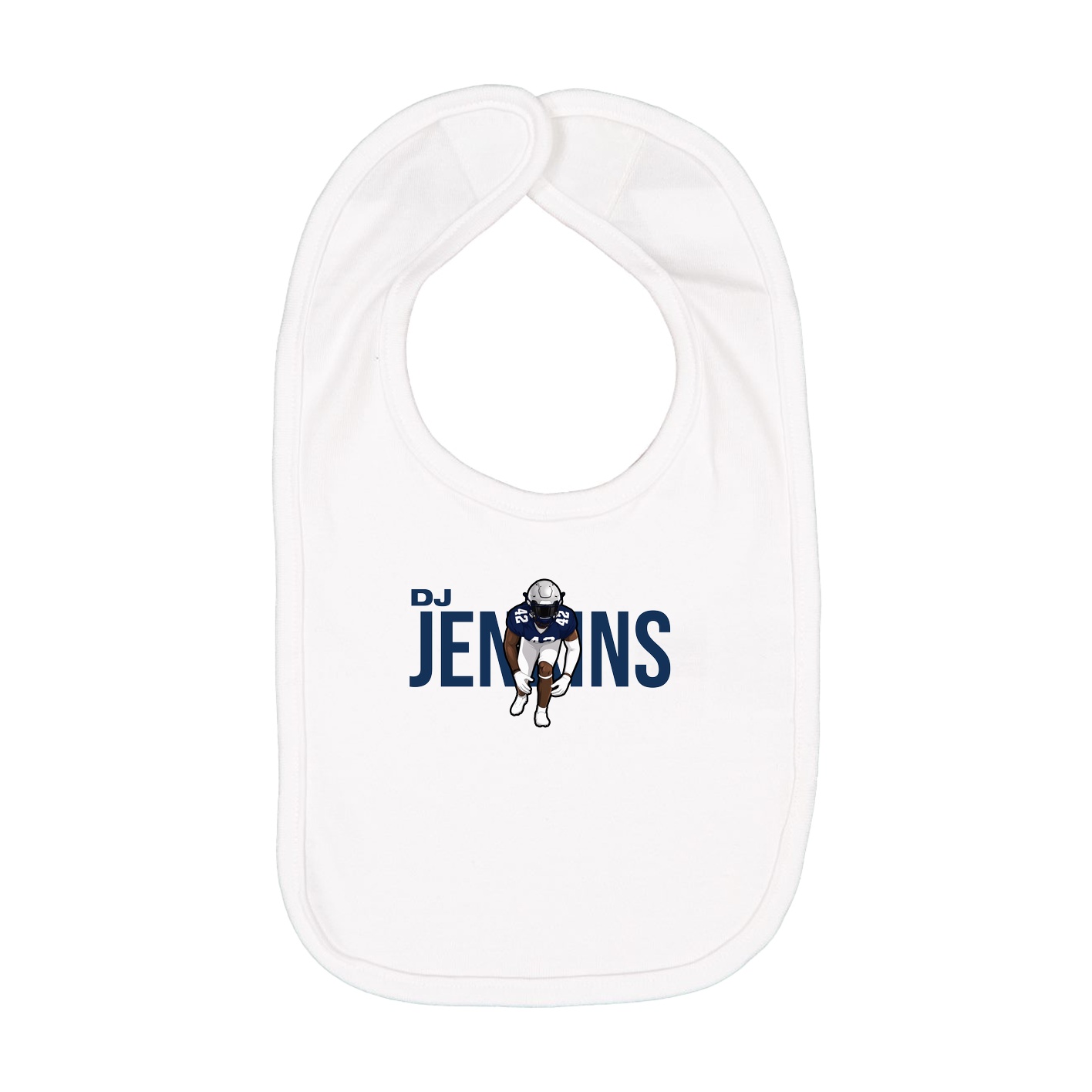 Infant Bib — Player Name in White