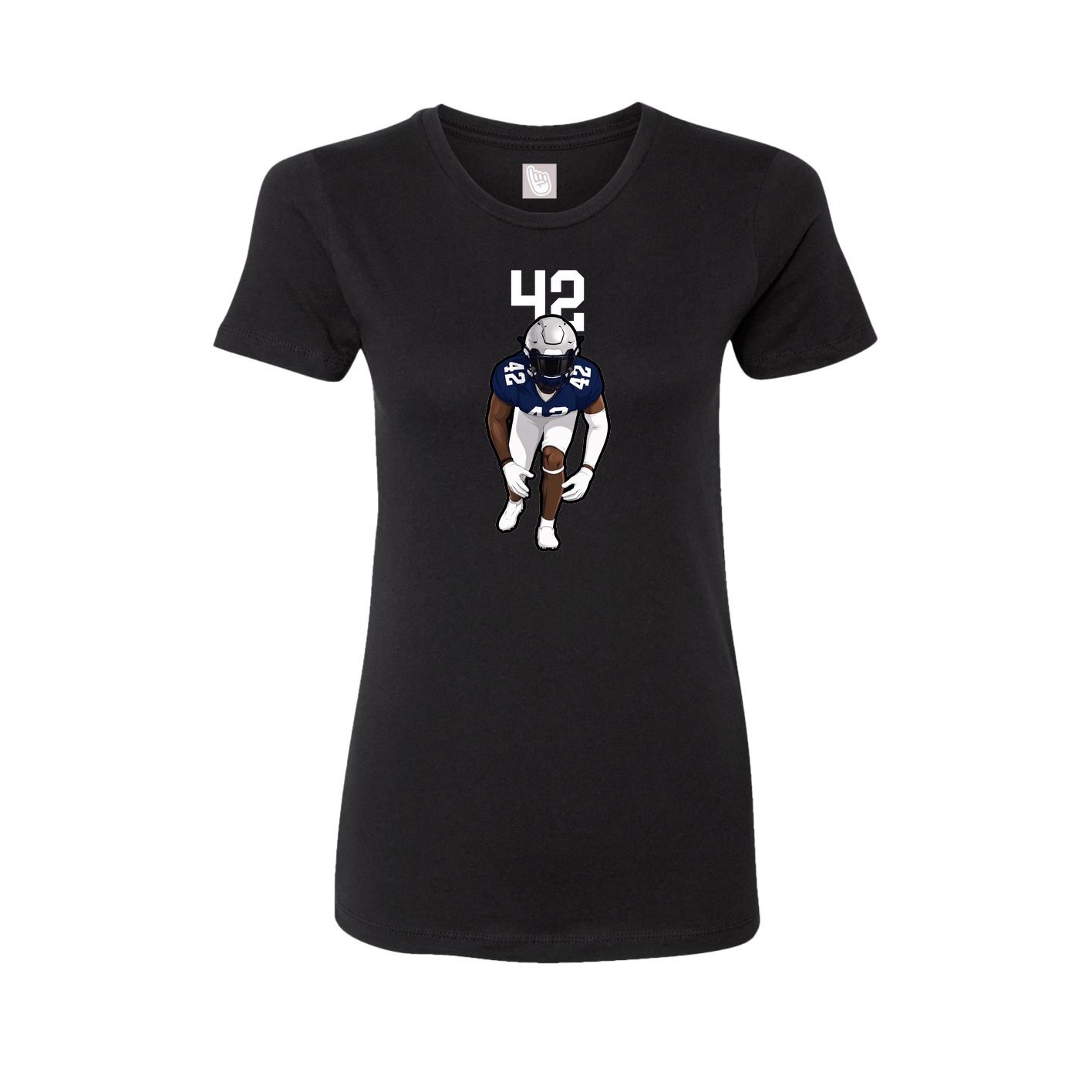 Fitted Women's Tee — Number Top in Black