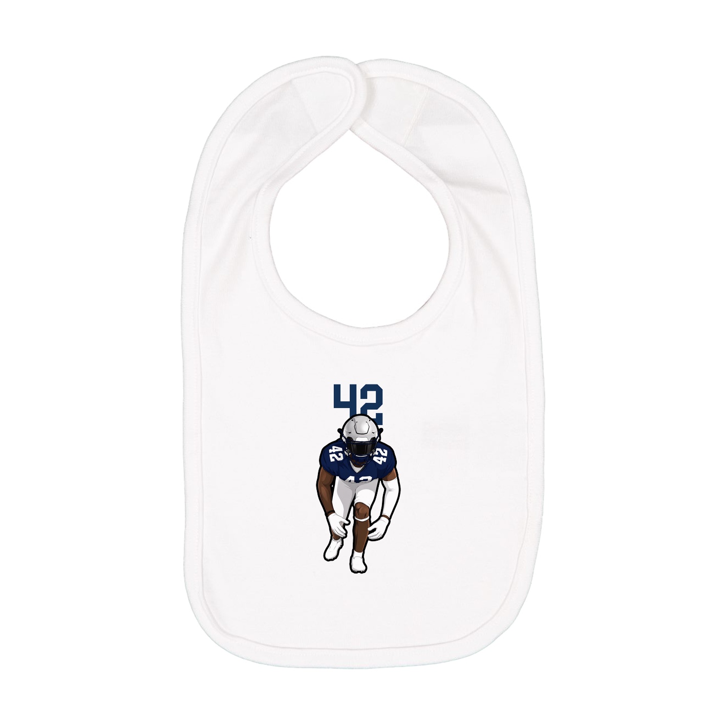Infant Bib — Number Top in White