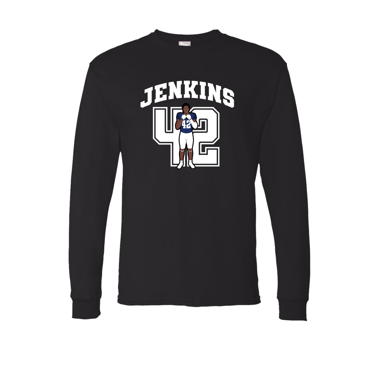 Long Sleeve Tee — Number in Black