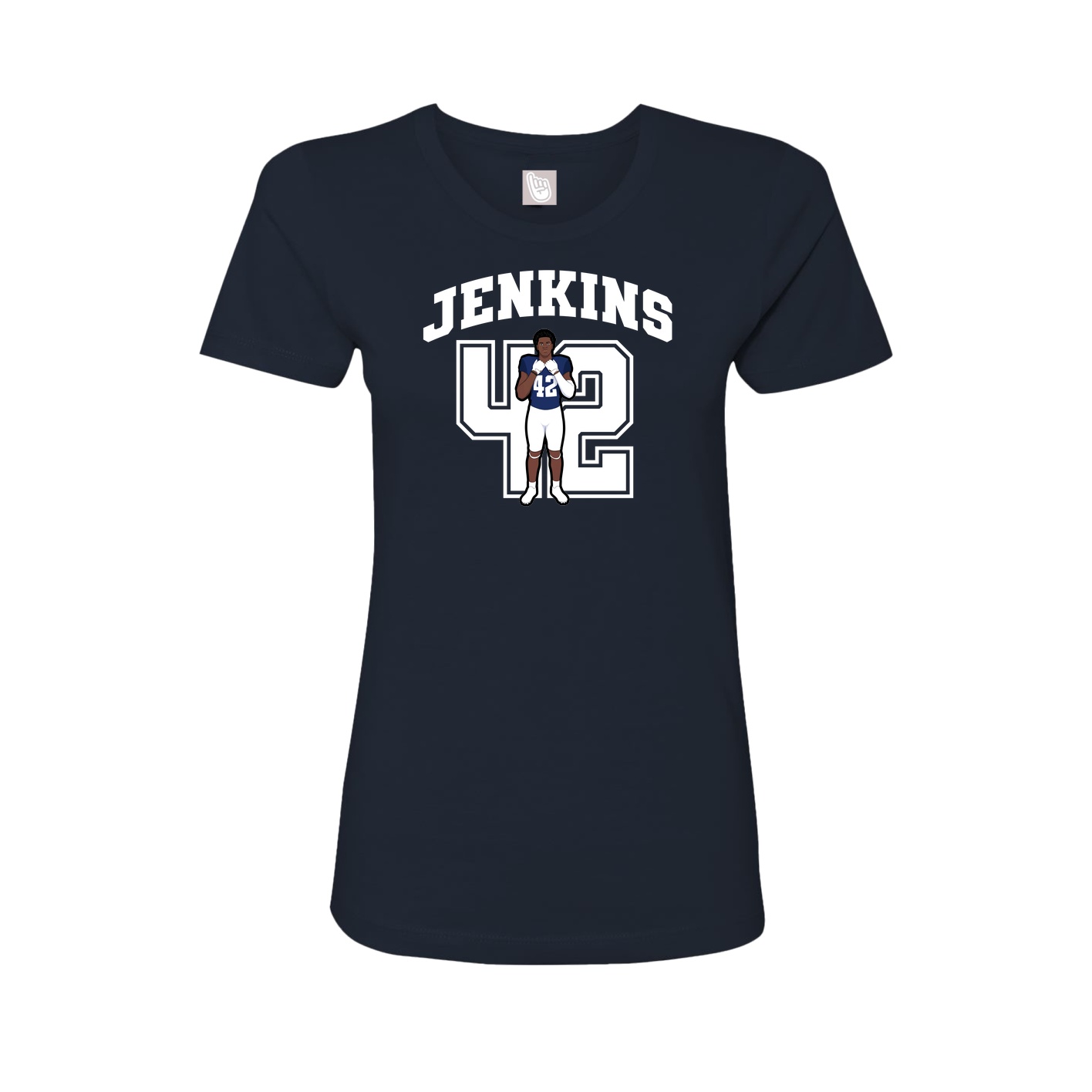 Fitted Women's Tee — Number in Navy