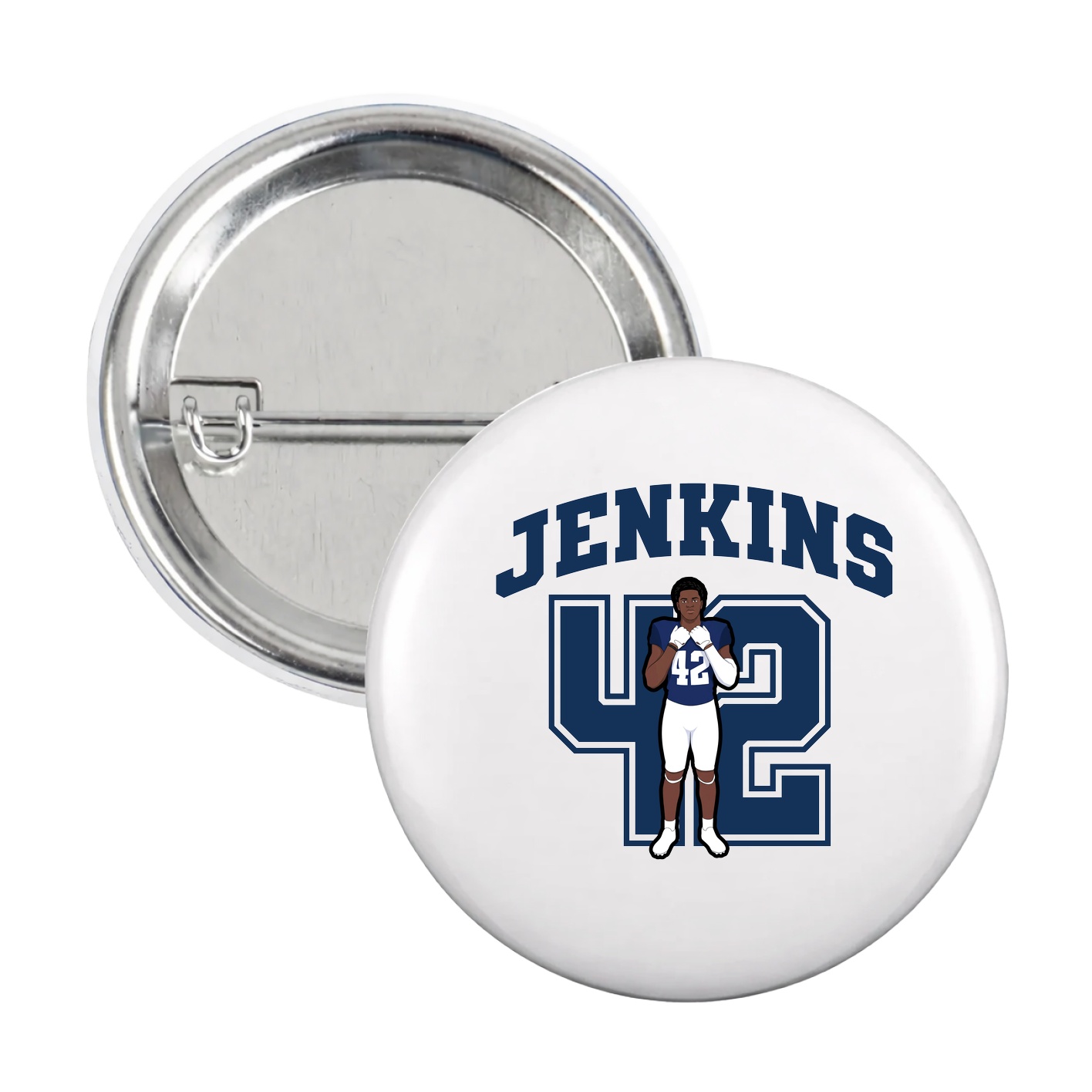 Game Day Button — Number in White