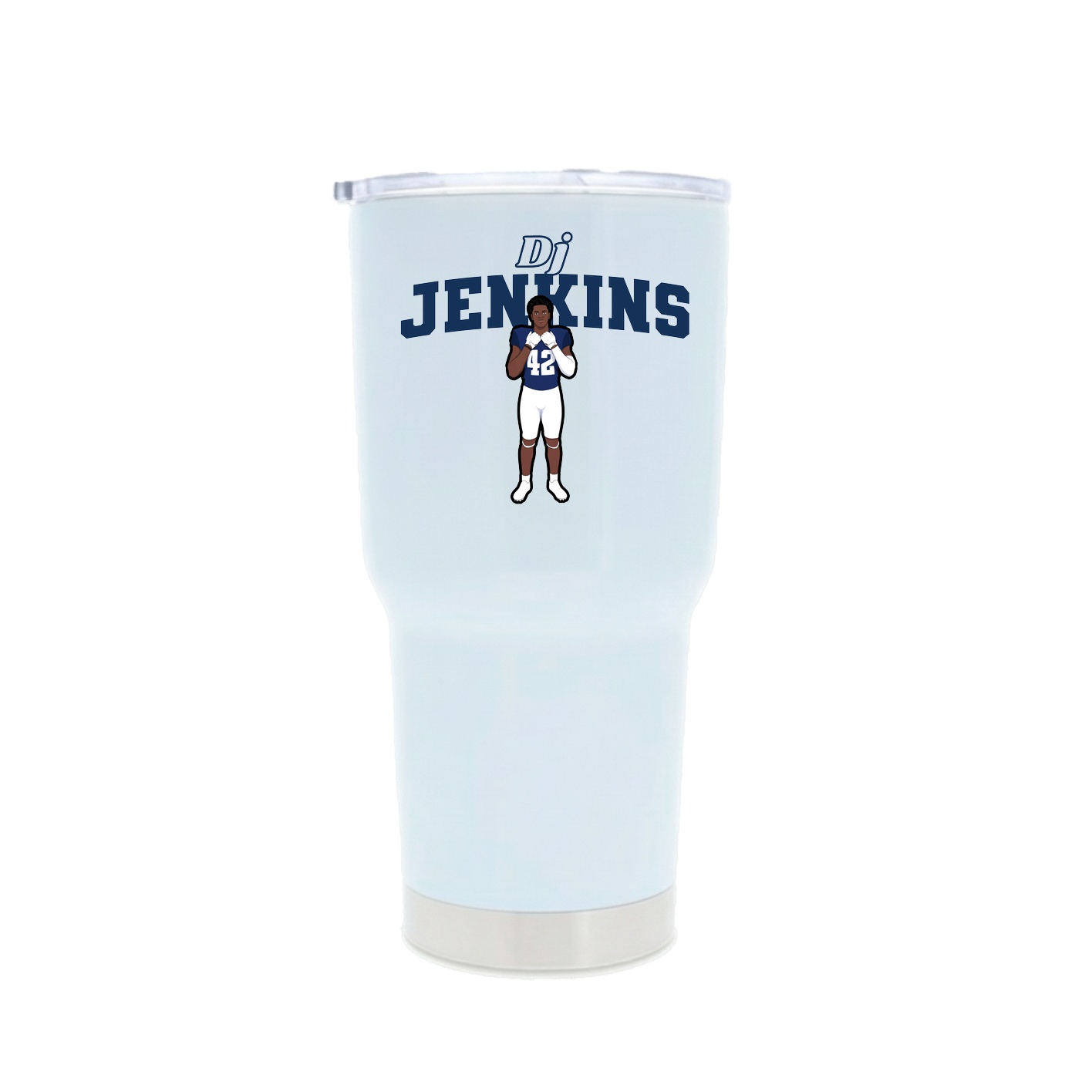 30oz Stainless Steel Tumbler — Name Arch in White