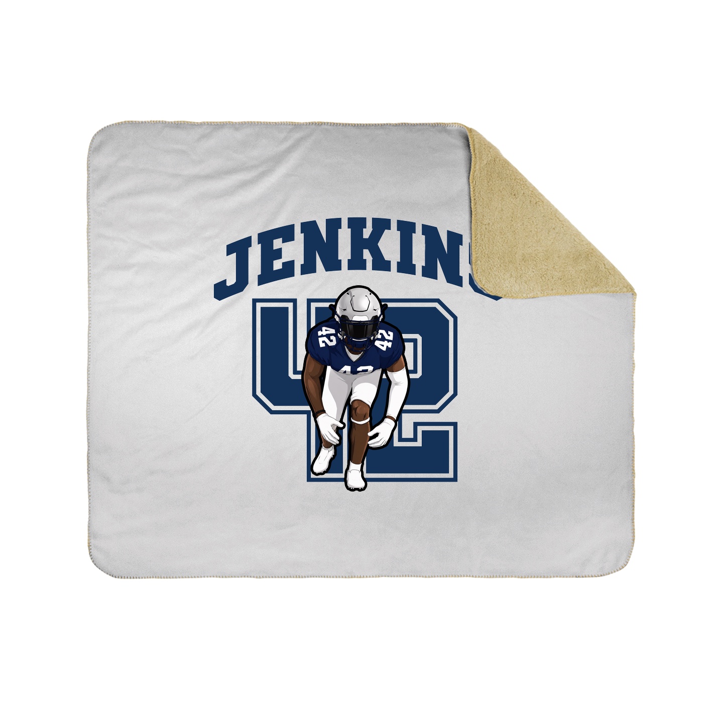 Throw Blanket — Number in White