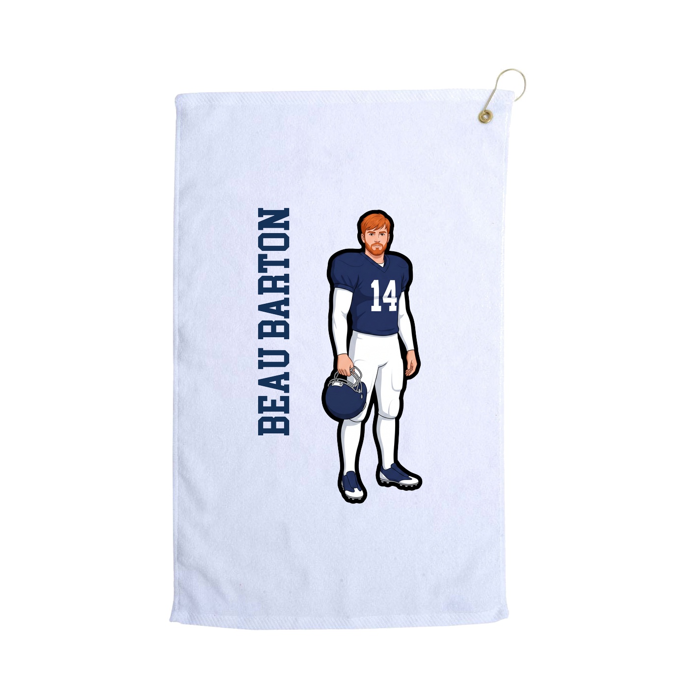 Golf Towel — Name Vertical in White