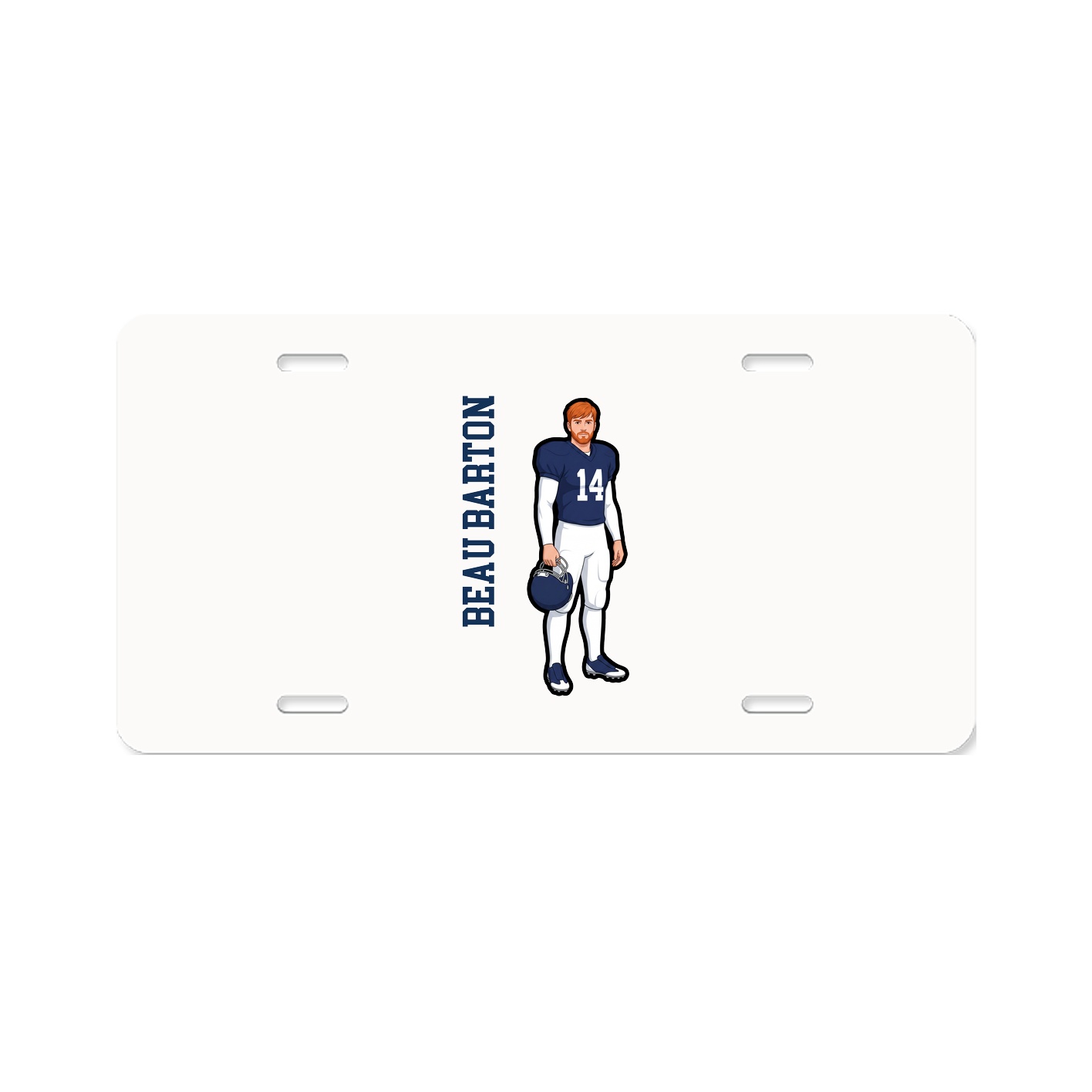 License Plate — Name Vertical in Classic