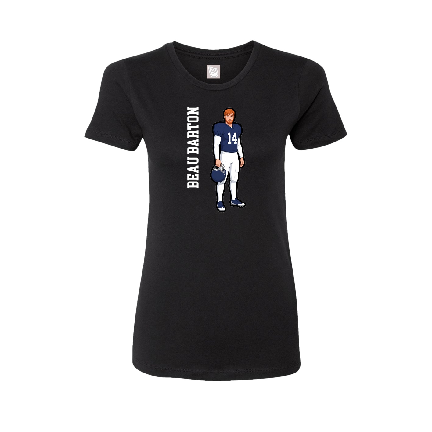 Fitted Women's Tee — Name Vertical in Black