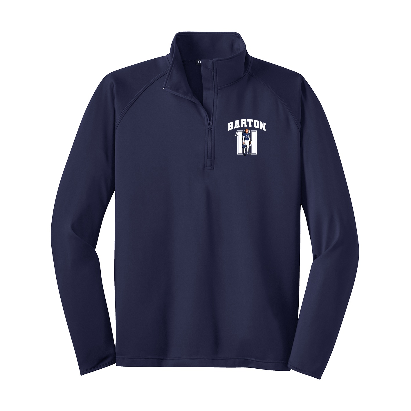 Q-Zip Pullover — Number in Navy
