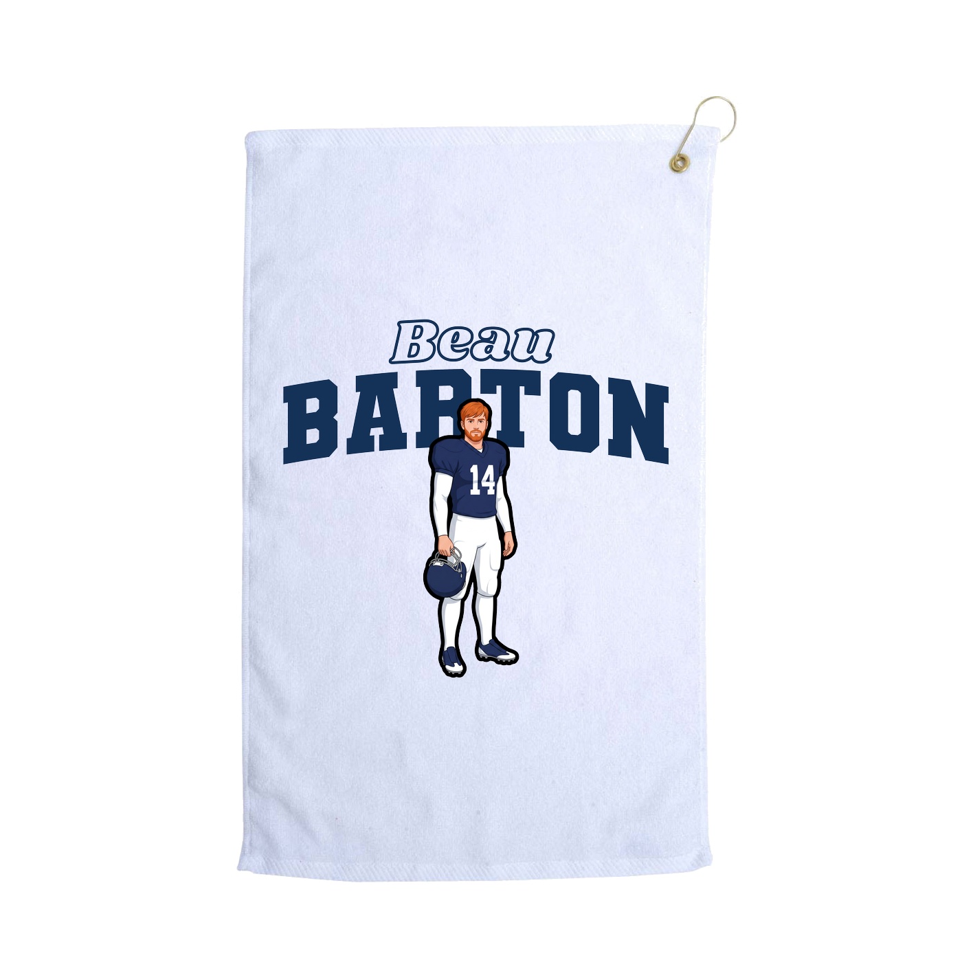 Golf Towel — Name Arch in White