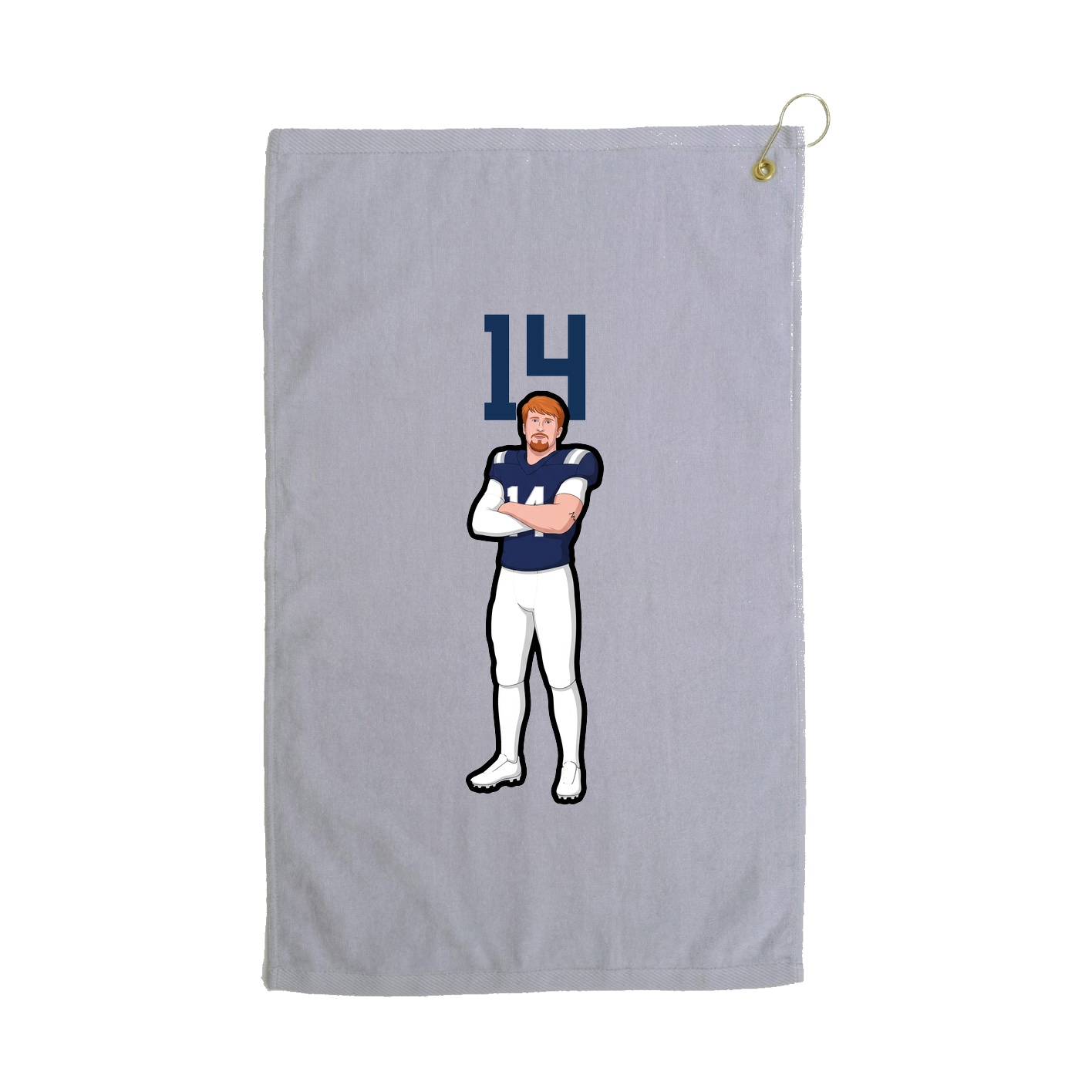 Golf Towel — Number Top in Grey