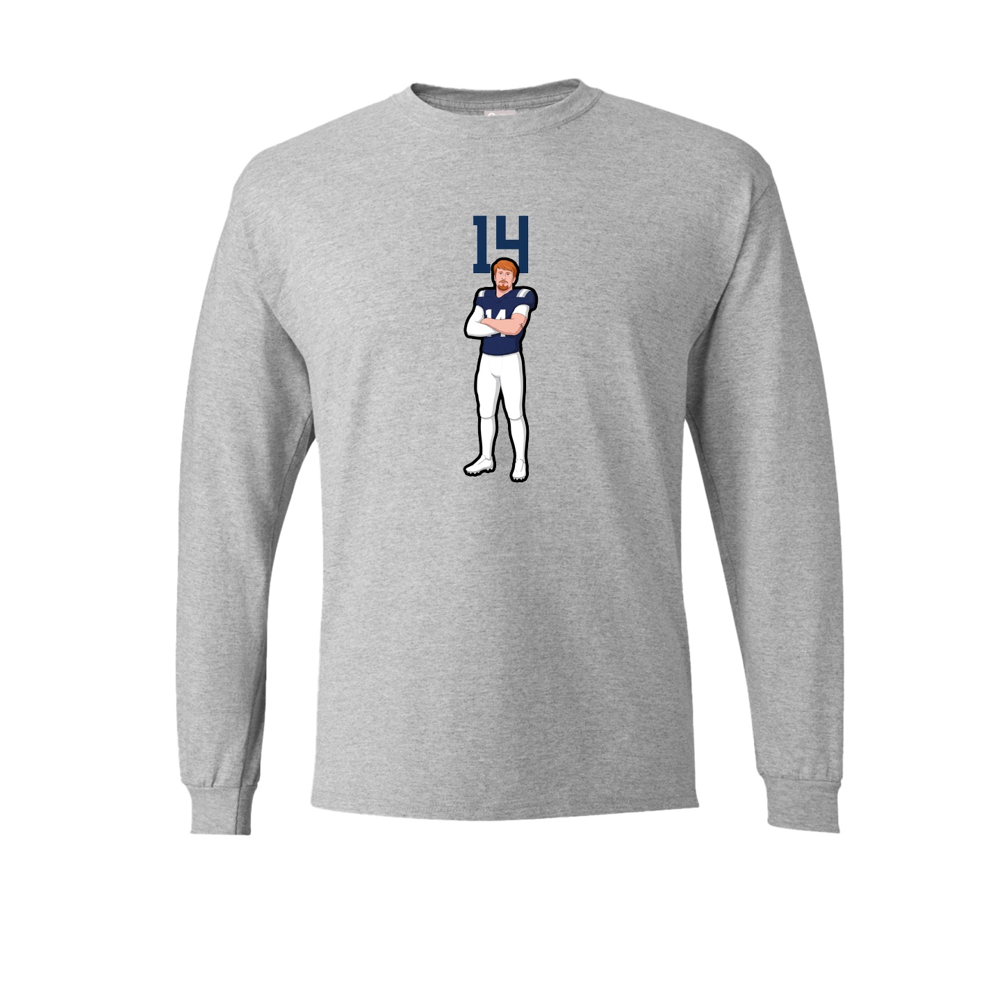 Long Sleeve Tee — Number Top in Grey