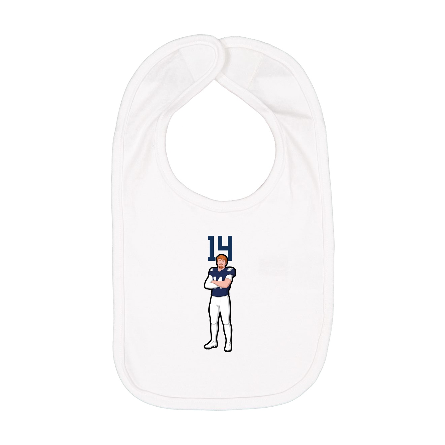 Infant Bib — Number Top in White