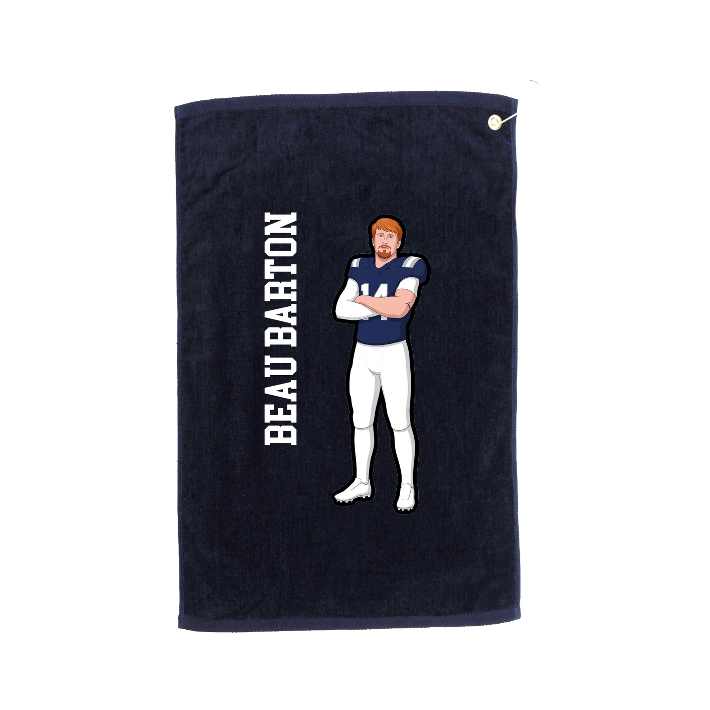 Golf Towel — Name Vertical in Navy