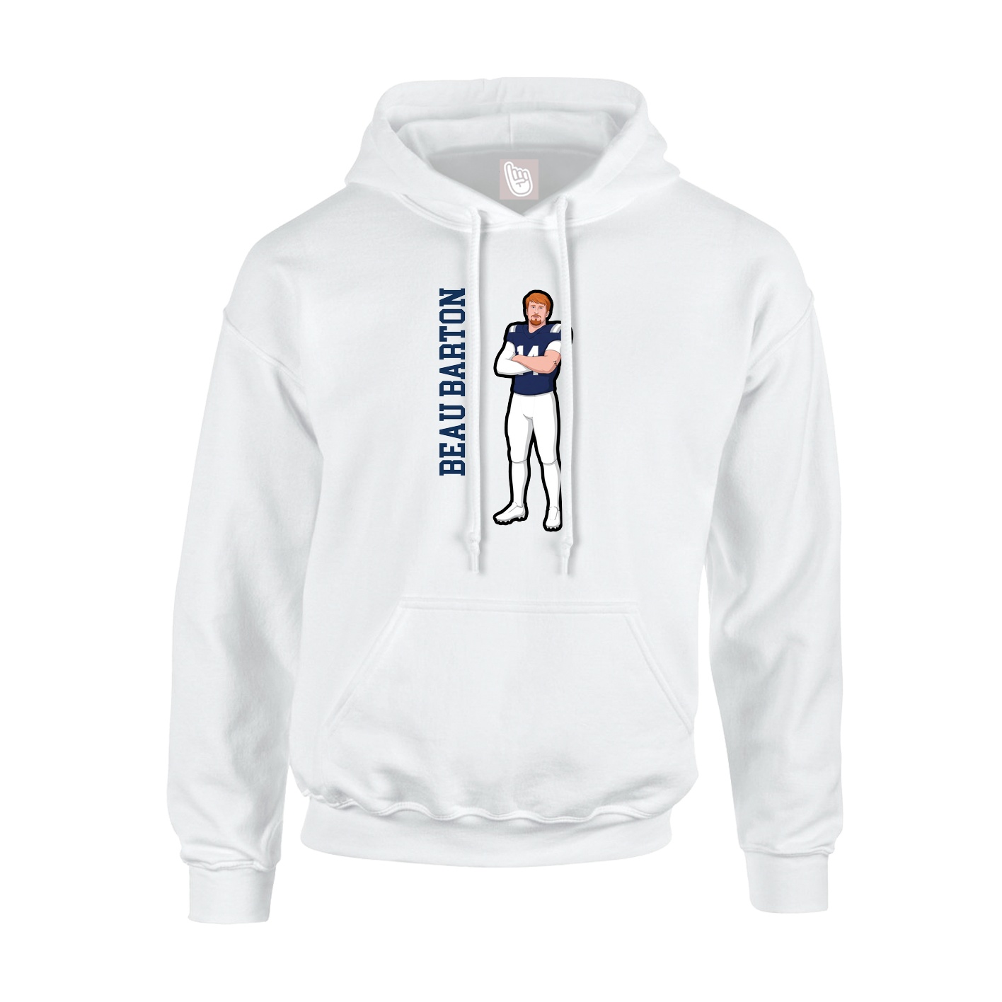Hoodie — Name Vertical in White