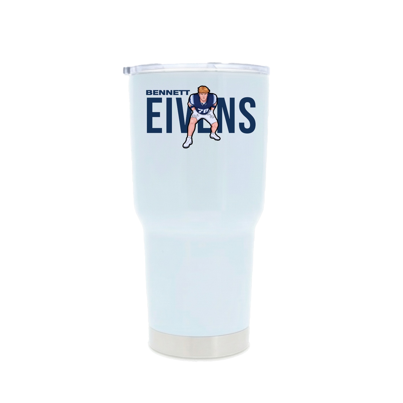 30oz Stainless Steel Tumbler — Player Name in White