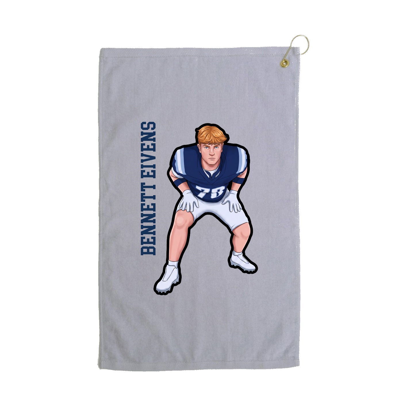 Golf Towel — Name Vertical in Grey
