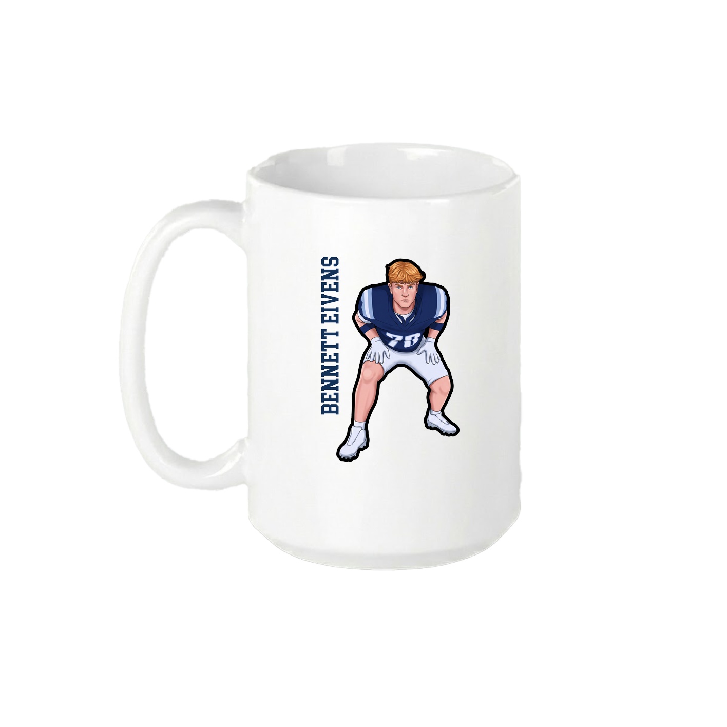 15oz Coffee Mug — Name Vertical in White