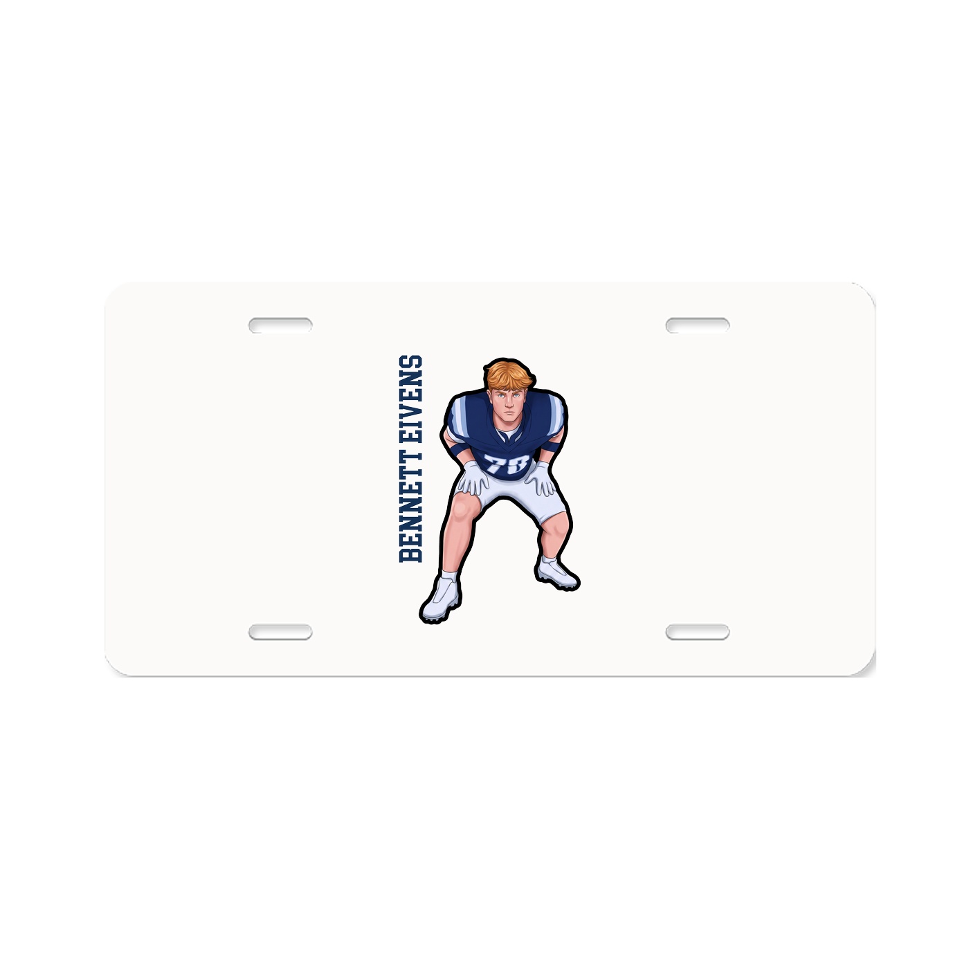 License Plate — Name Vertical in Classic