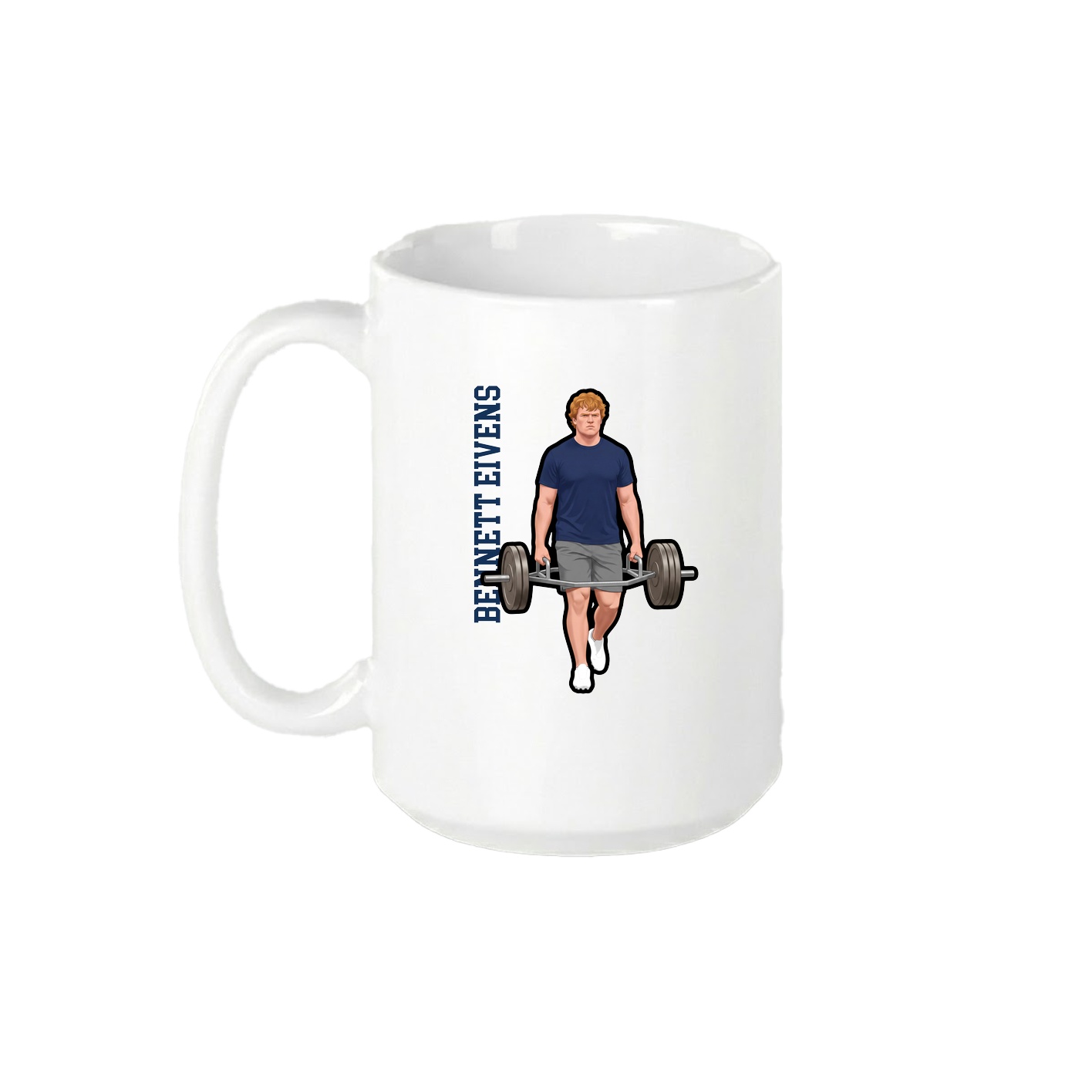 15oz Coffee Mug — Name Vertical in White