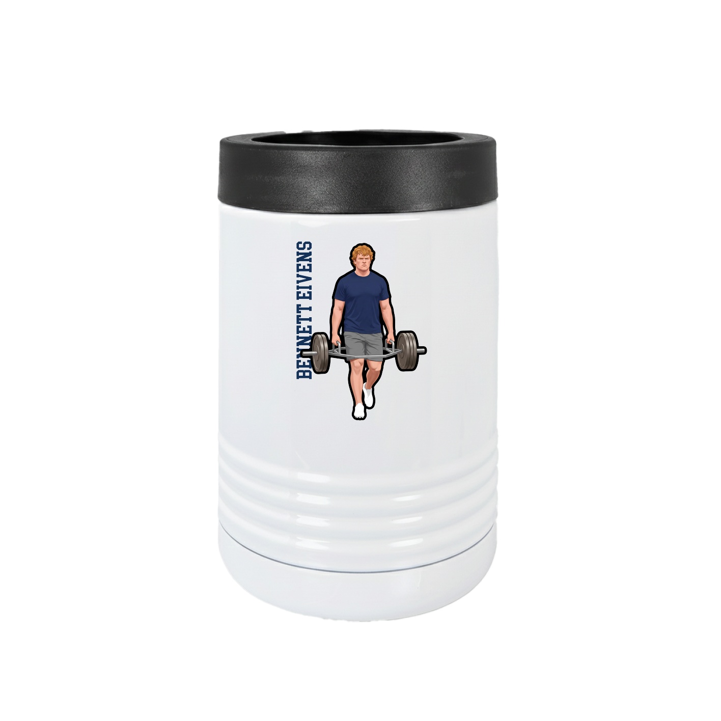 Beverage Holder — Name Vertical in White