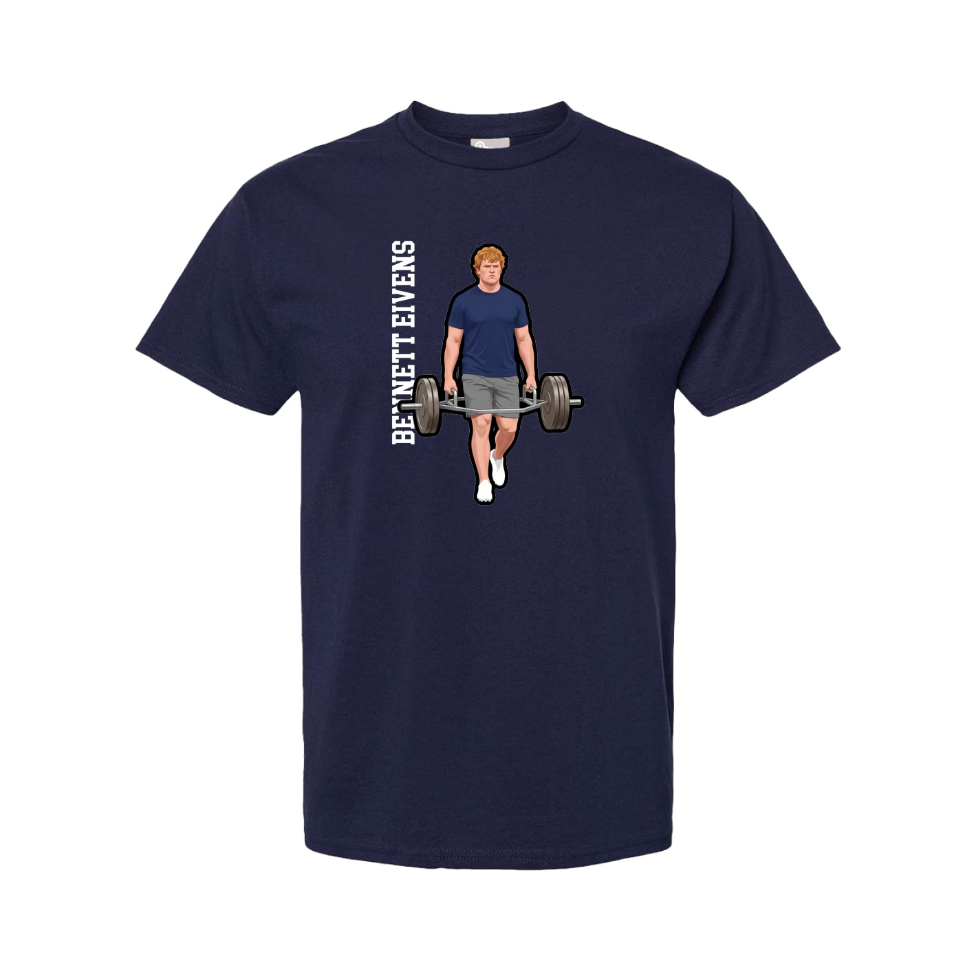 Tee — Name Vertical in Navy