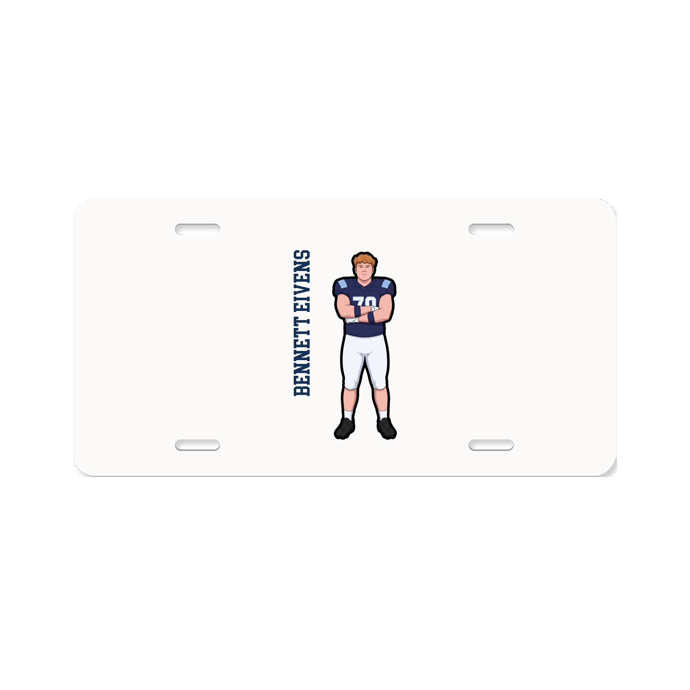 License Plate — Name Vertical in Classic