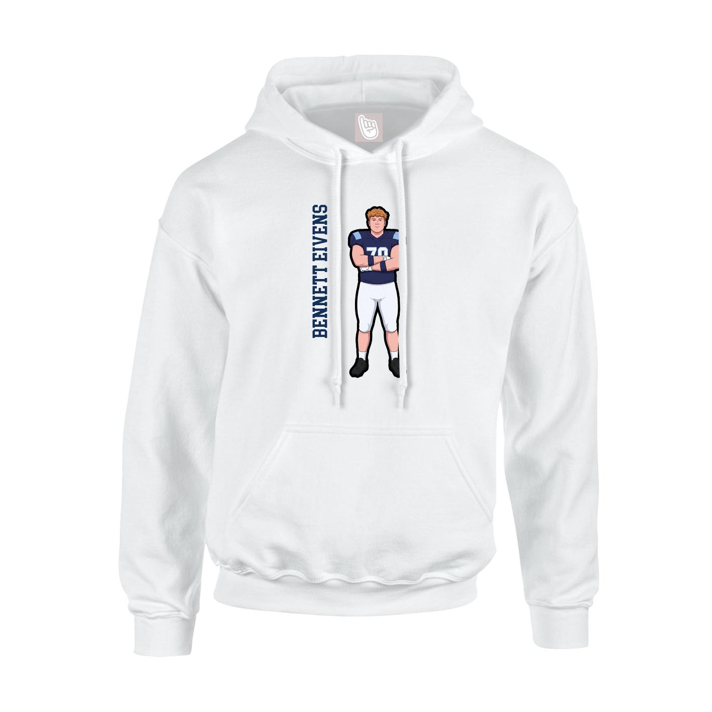 Hoodie — Name Vertical in White