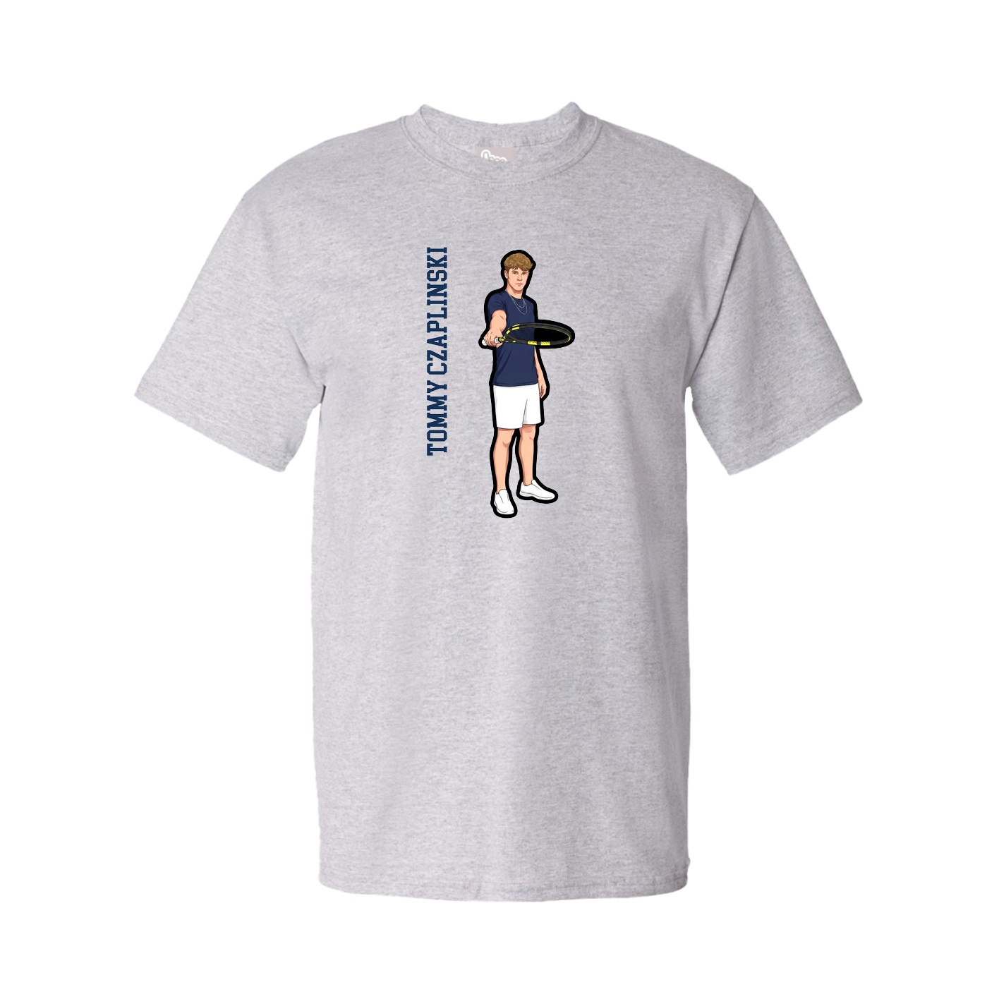 Tee — Name Vertical in Grey