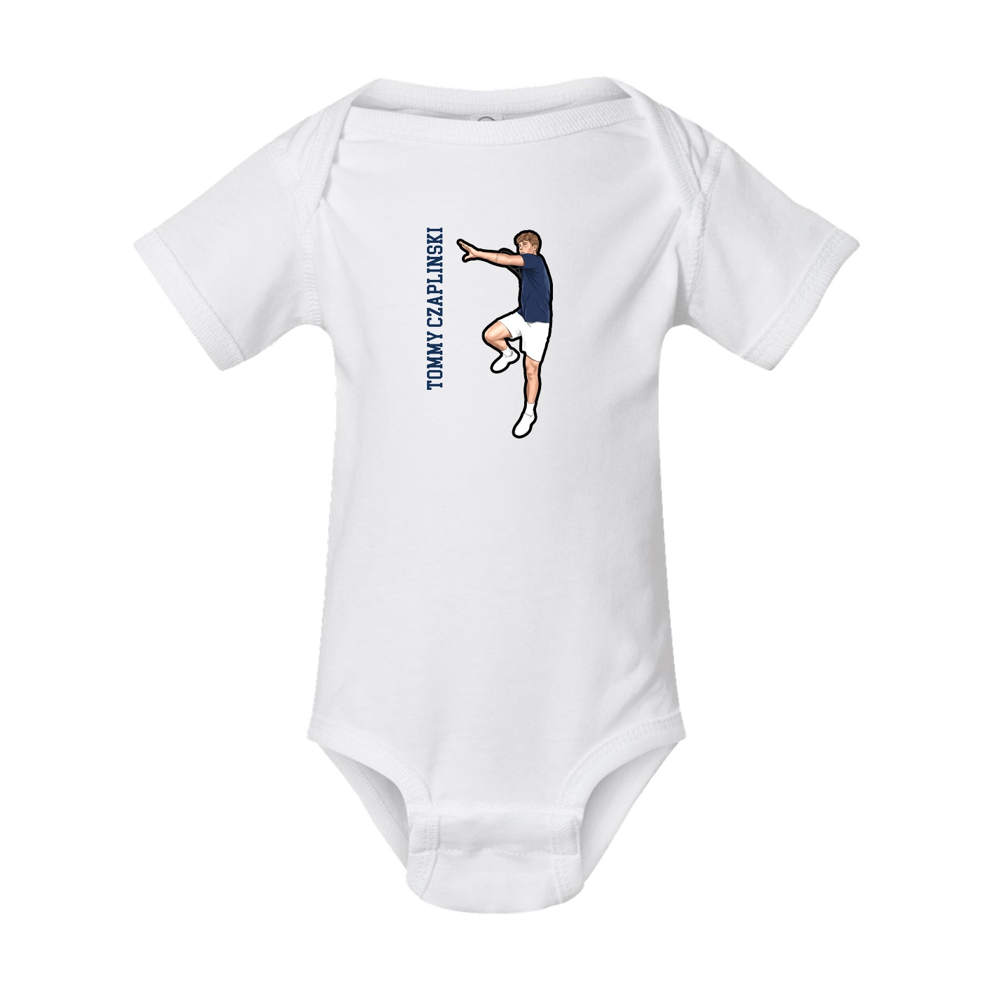 Baby Onesie — Name Vertical in White