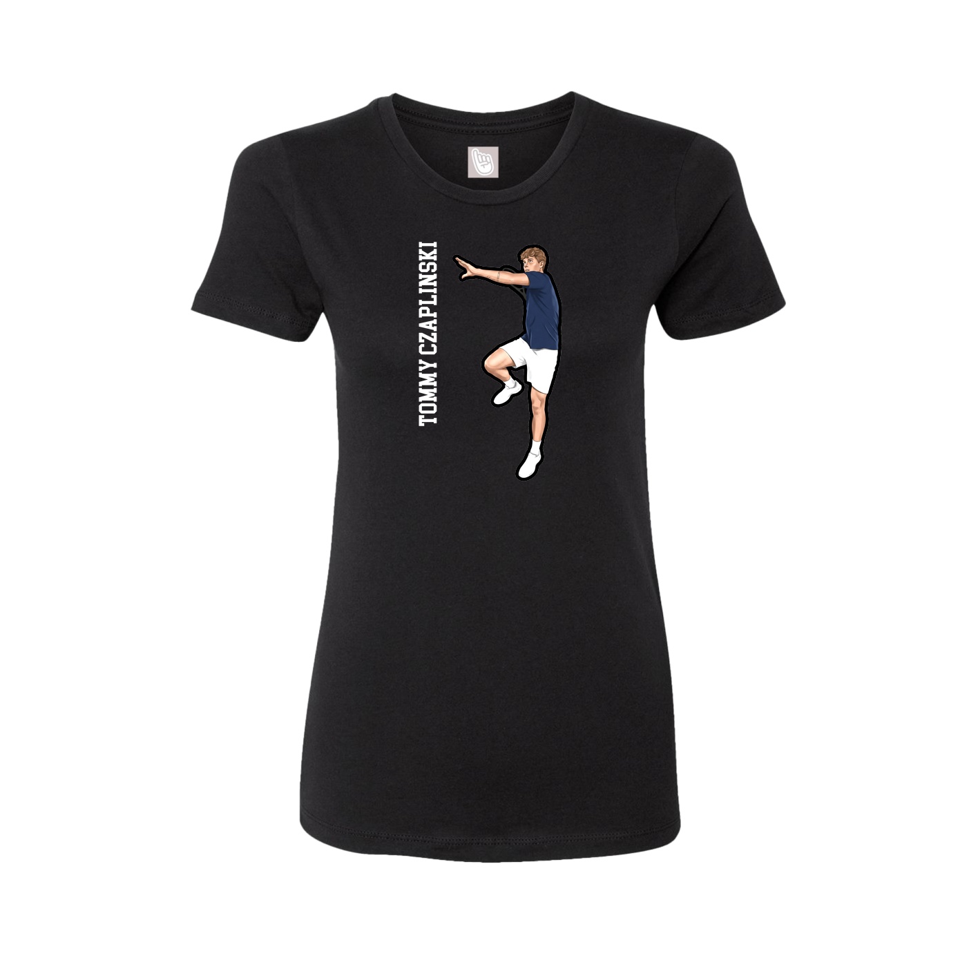 Fitted Women's Tee — Name Vertical in Black