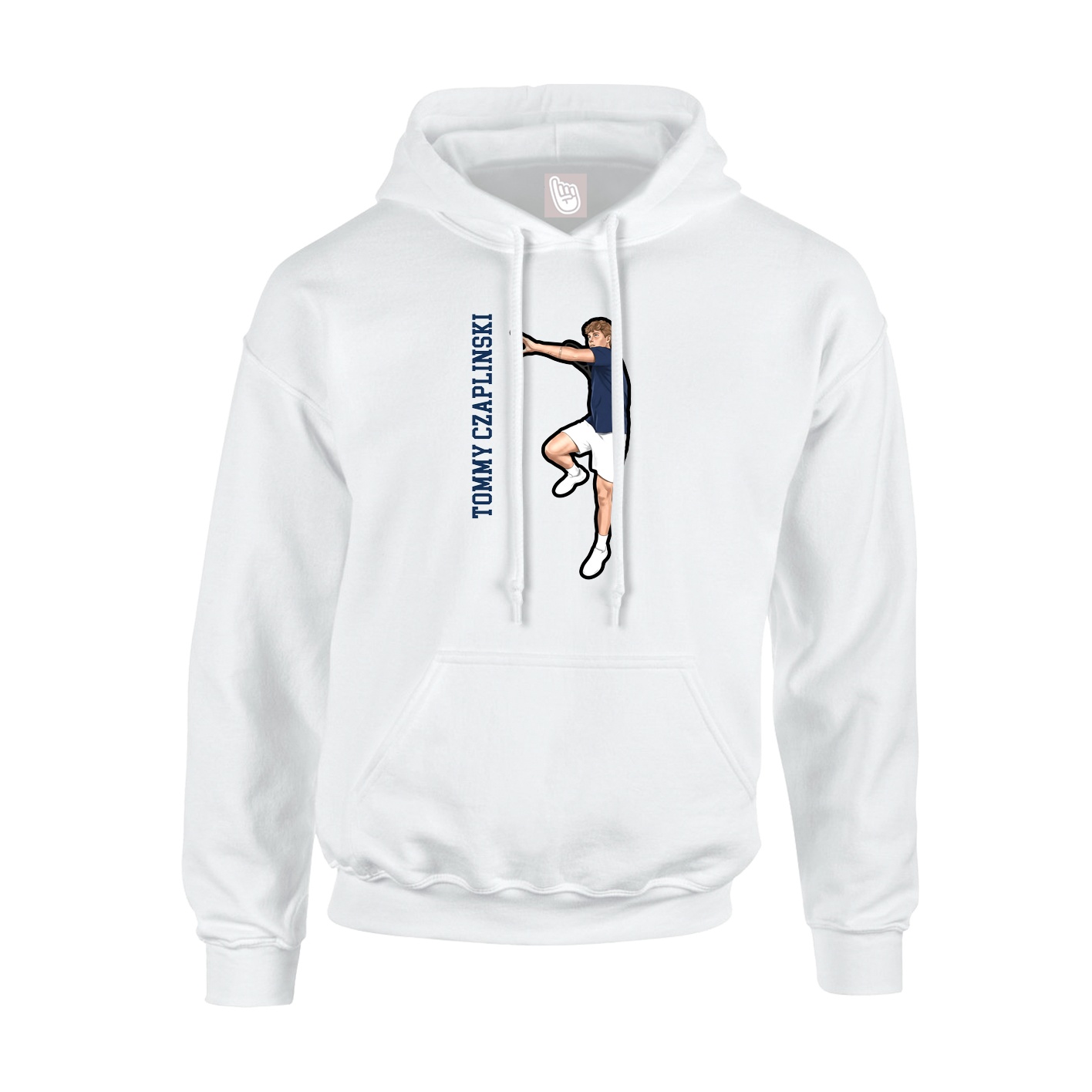 Hoodie — Name Vertical in White