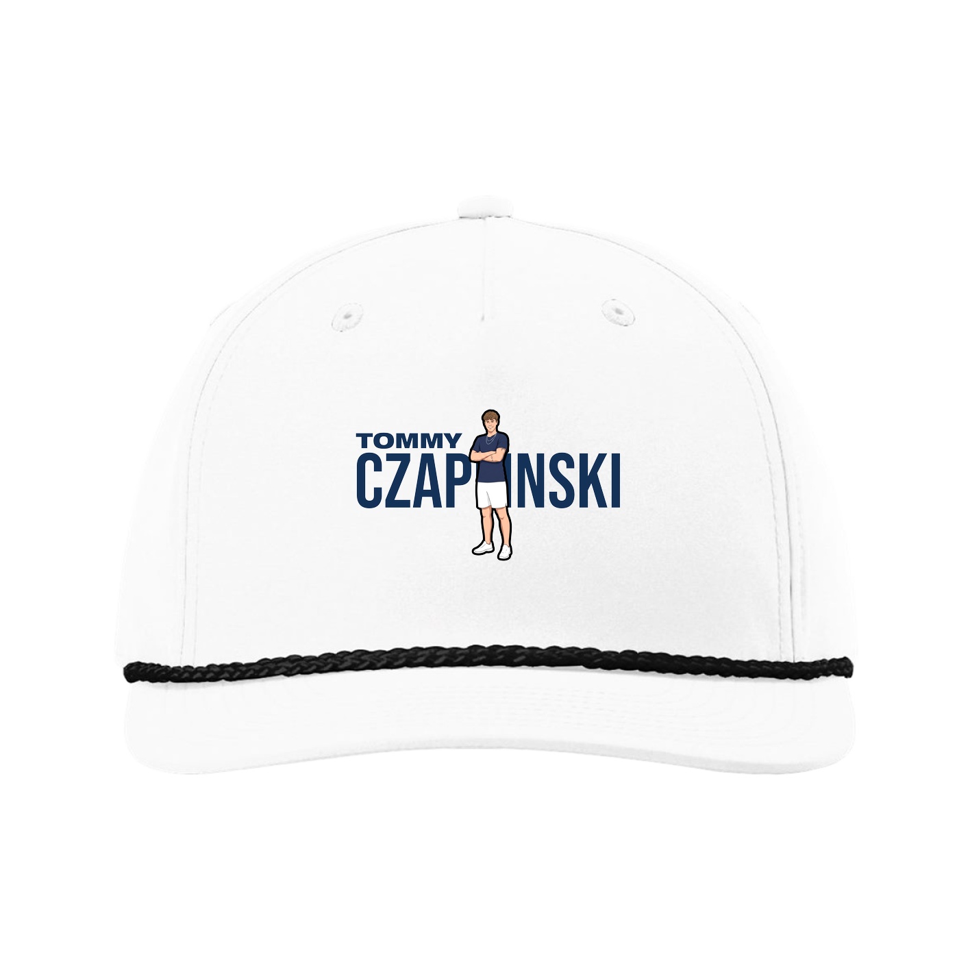 Five-Panel Classic Rope Cap — Player Name in White