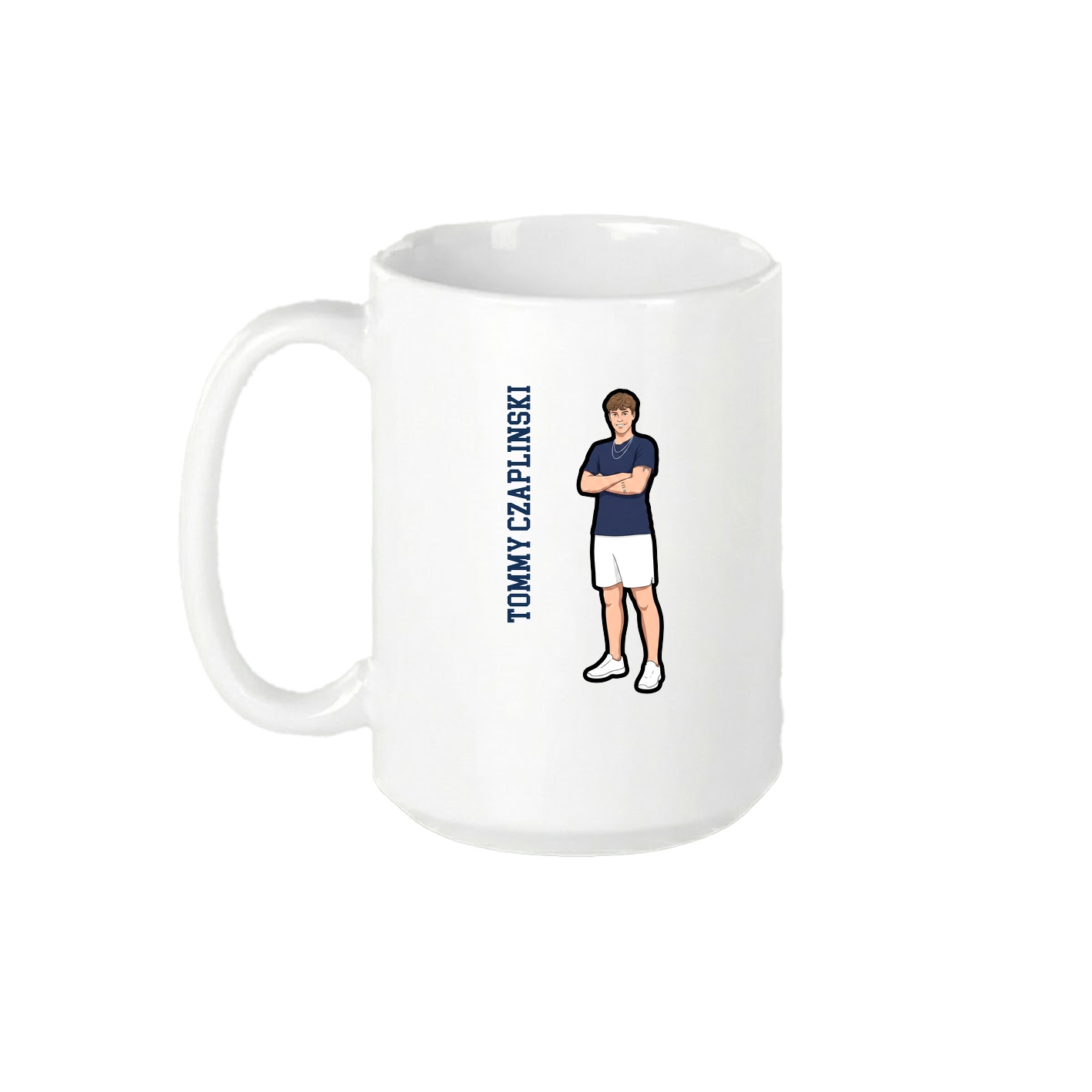 15oz Coffee Mug — Name Vertical in White
